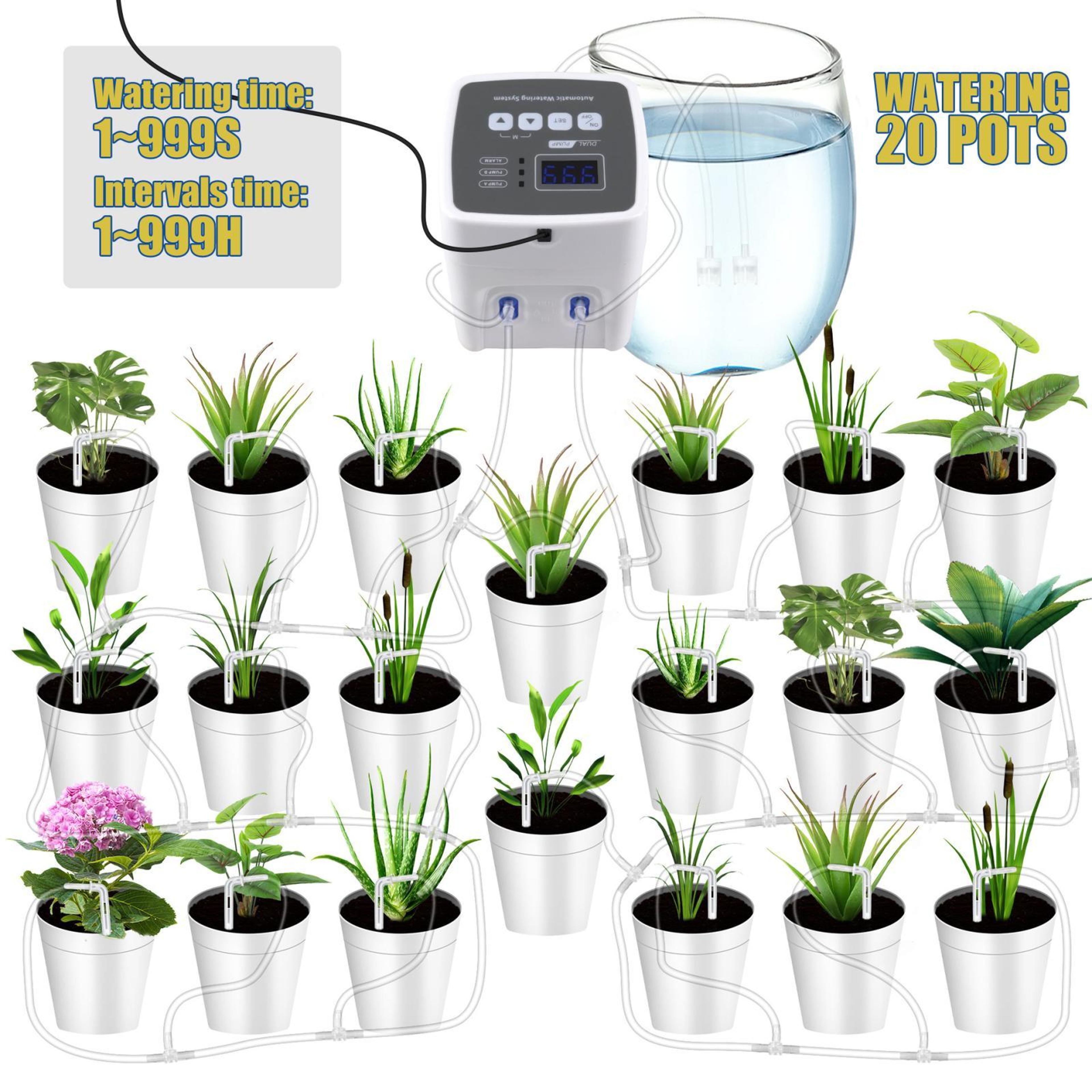 Dual Pump Automatic Plant Watering System With 20 Drip Emitters For Indoor  Garden Plants 1