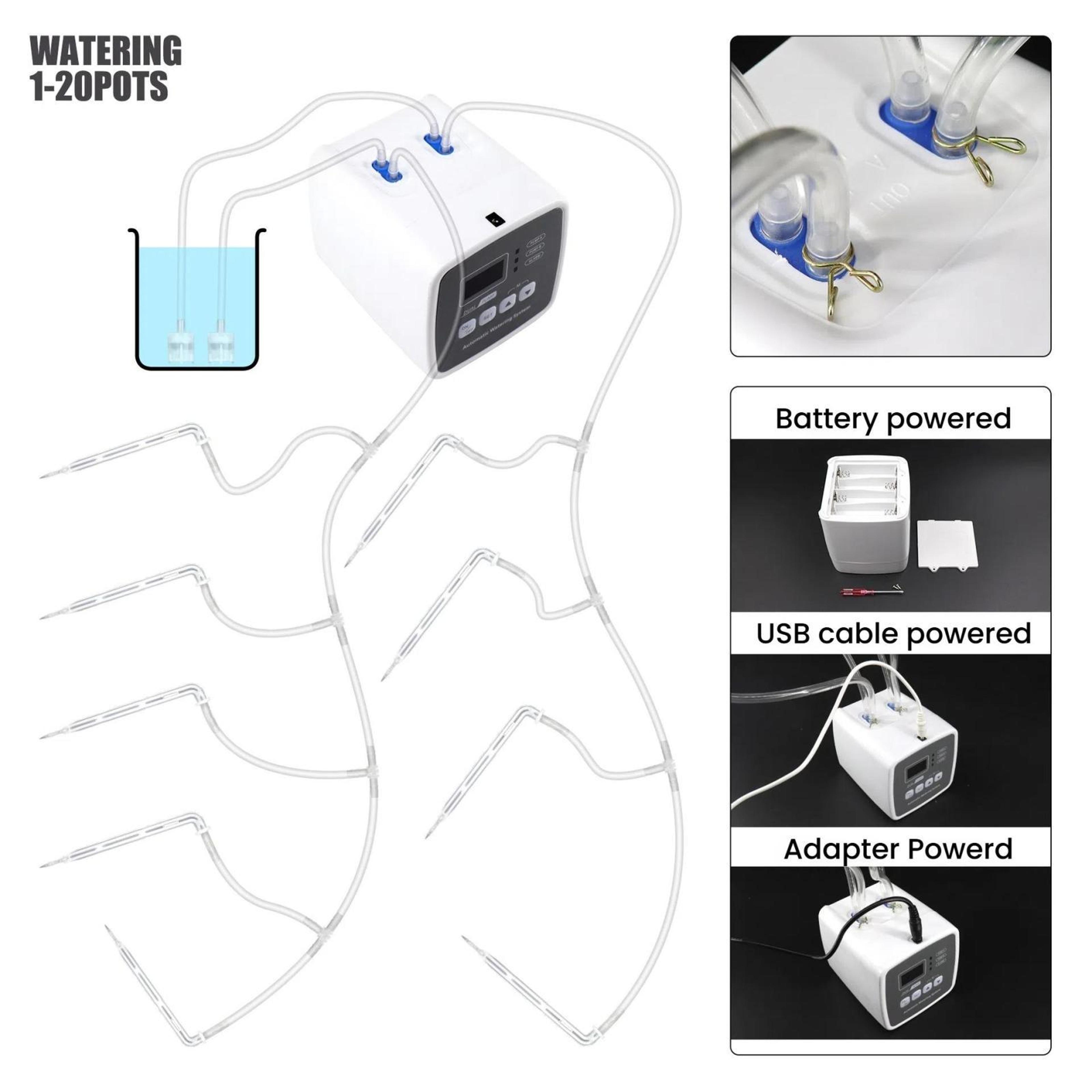 Dual Pump Automatic Plant Watering System With 20 Drip Emitters For Indoor  Garden Plants 3