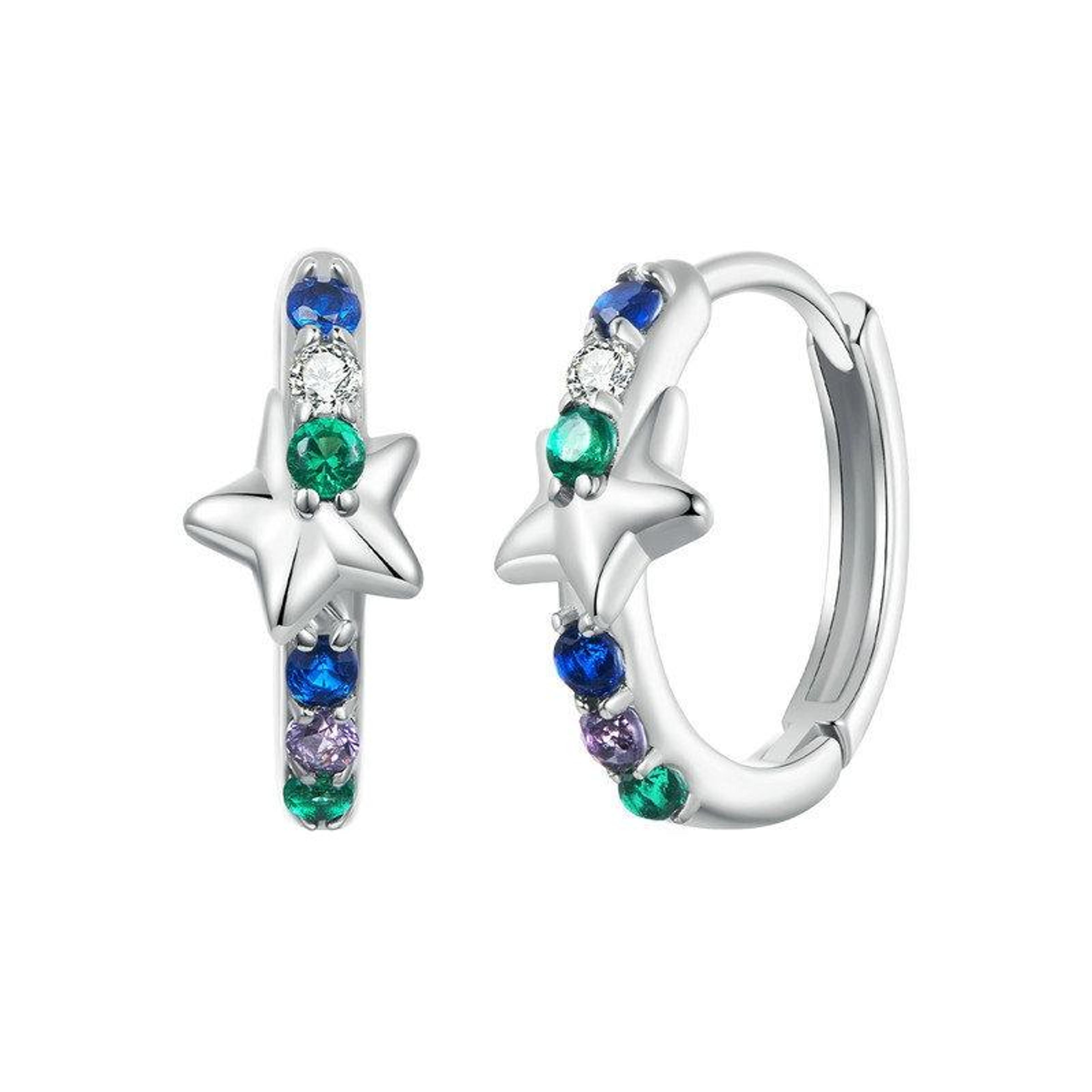 Celestial Starlight Zircon ClipOn Earrings In Sterling Silver  Platinum Finish 2