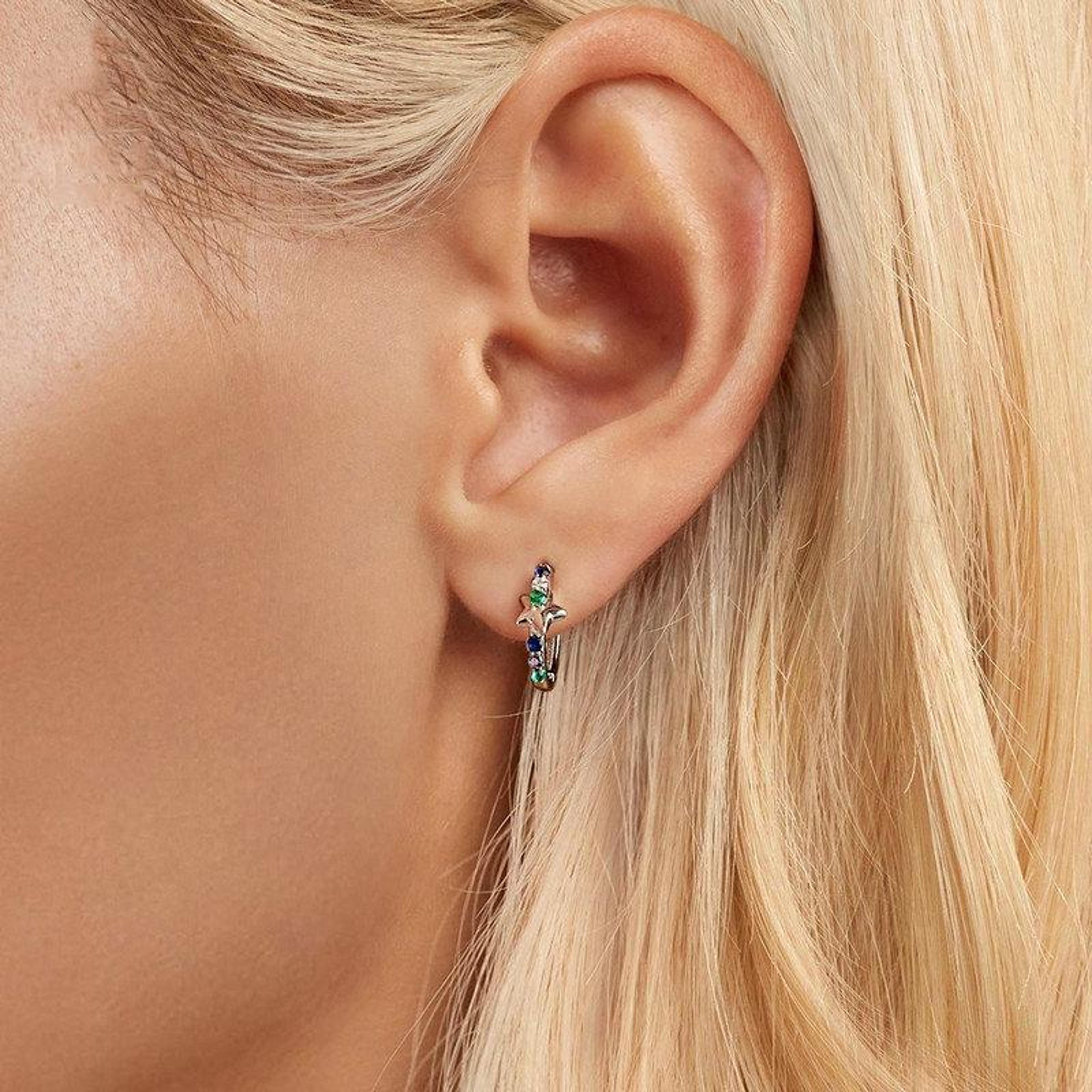 Celestial Starlight Zircon ClipOn Earrings In Sterling Silver  Platinum Finish 3