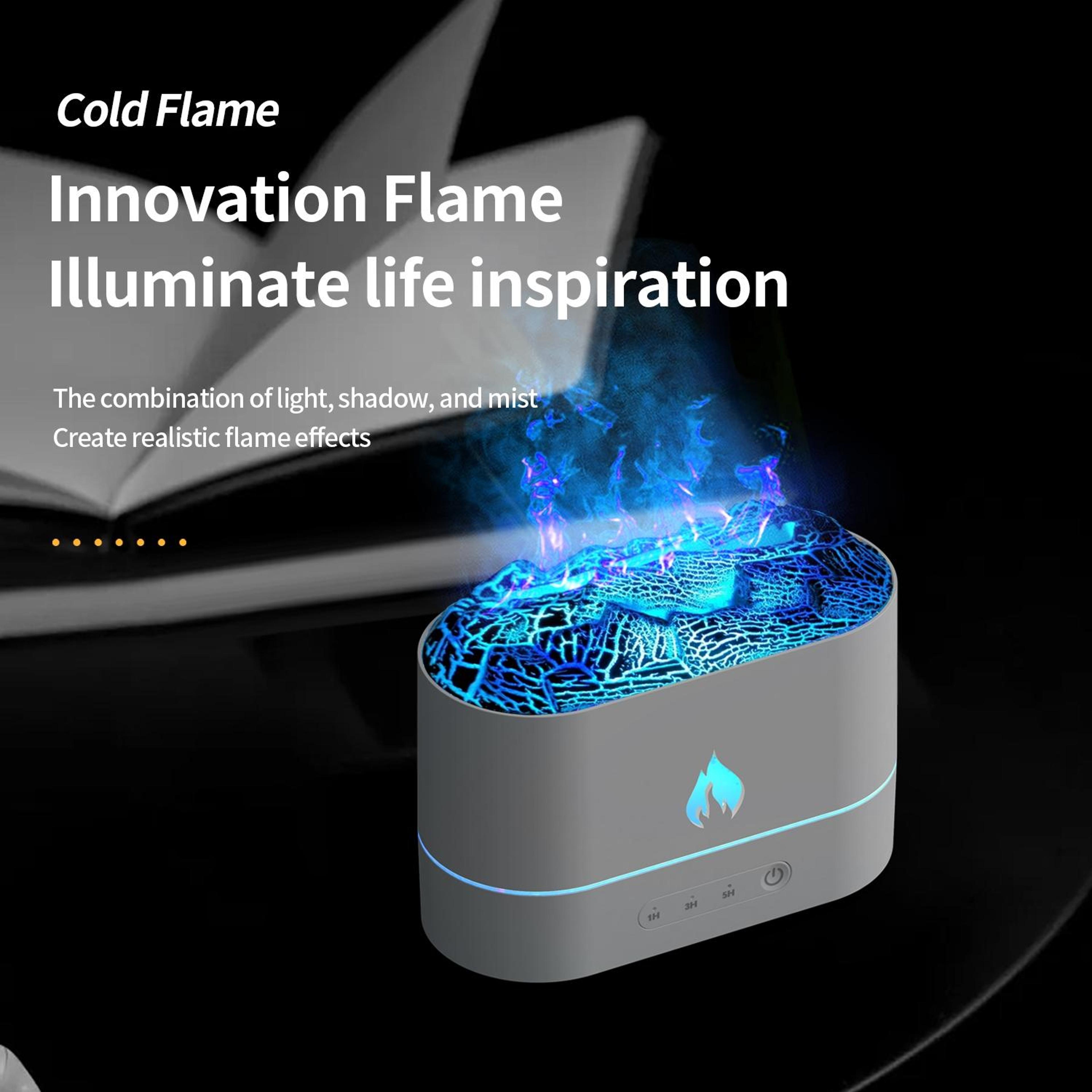 USB Aromatherapy Humidifier With Colorful Flame Mood Light  Portable Mist 1