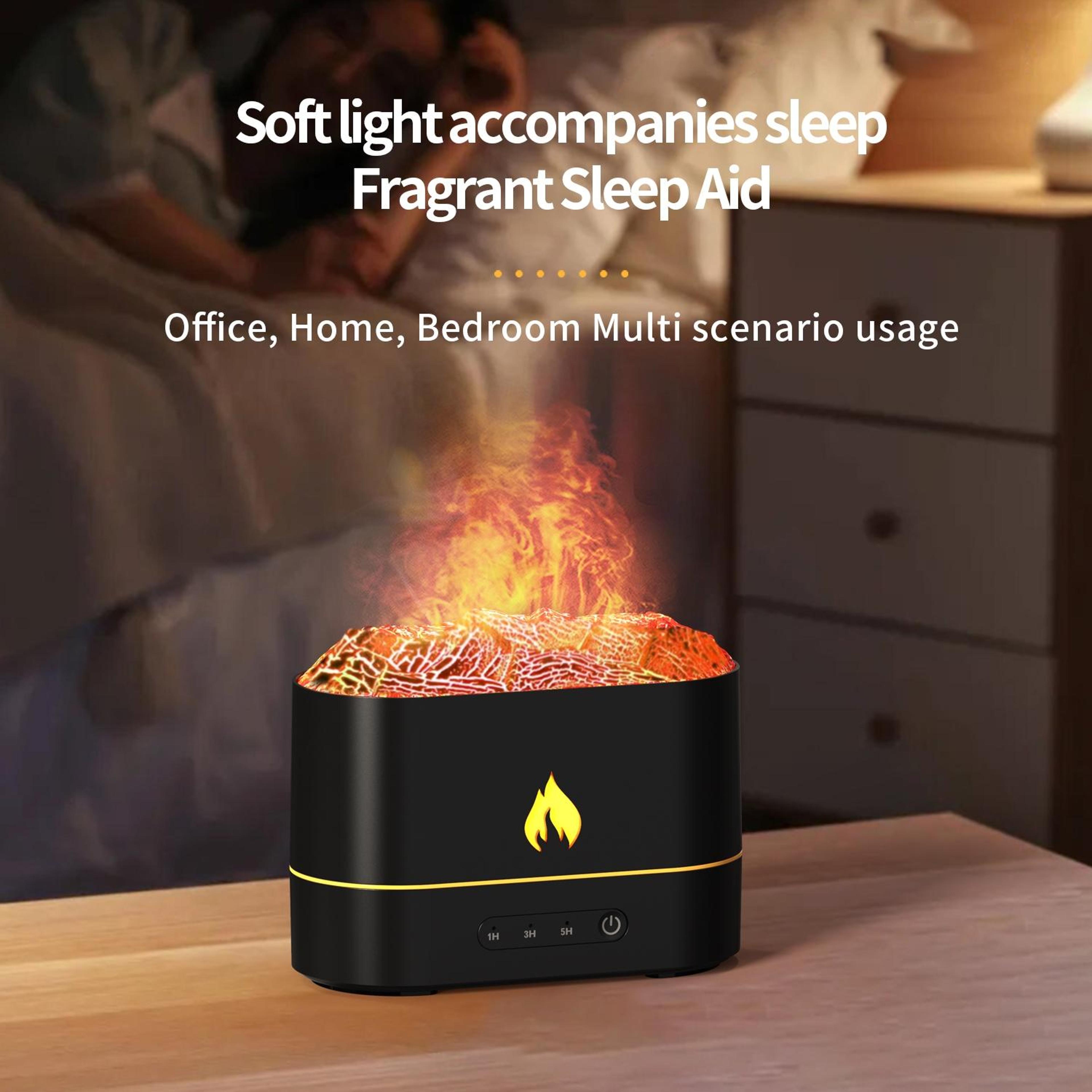 USB Aromatherapy Humidifier With Colorful Flame Mood Light  Portable Mist 5