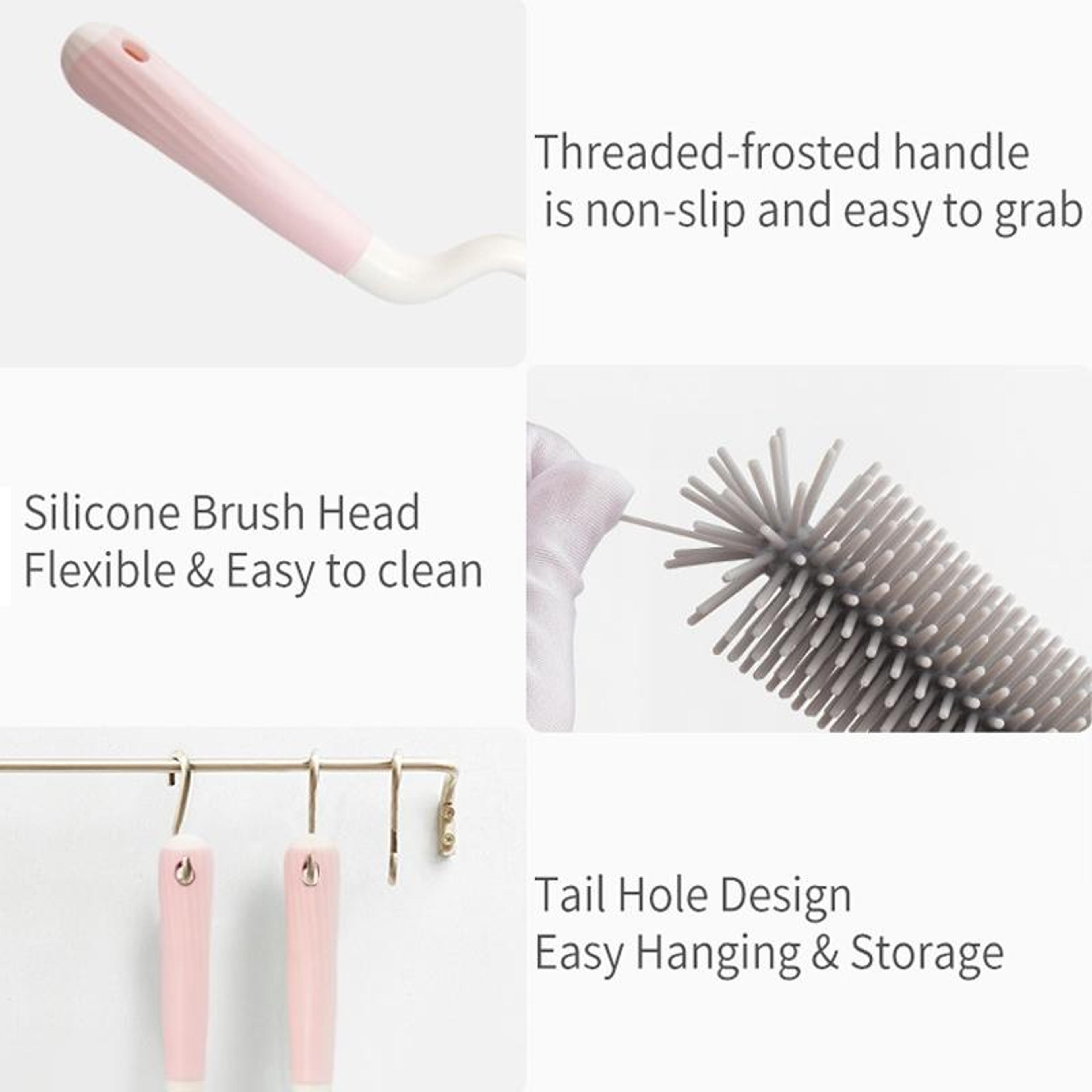 Premium Silicone Rotating Bottle Cleaning Brush Set Baby Bottle Straw  Nipple Cleaner 9