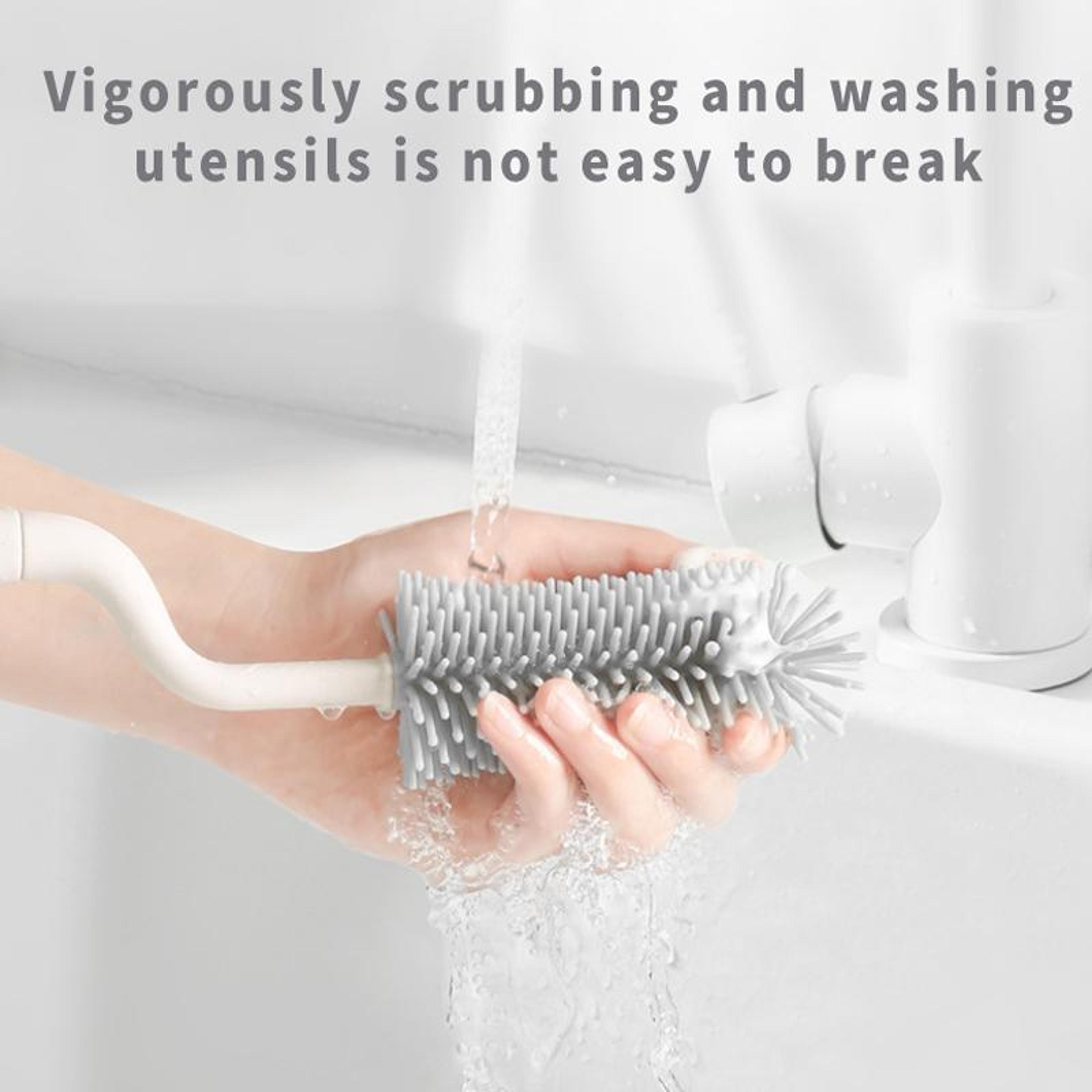 Premium Silicone Rotating Bottle Cleaning Brush Set Baby Bottle Straw  Nipple Cleaner 10