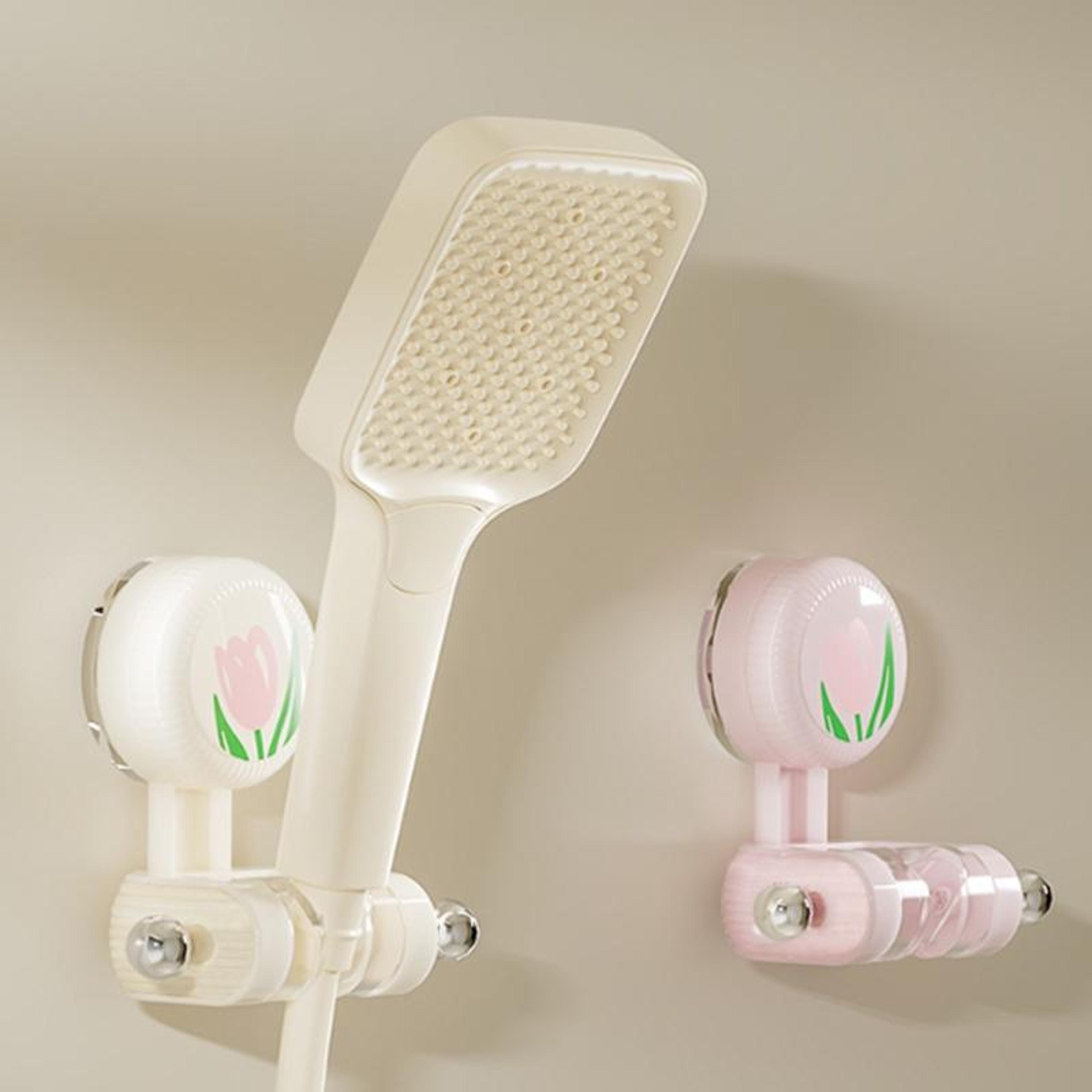 Adjustable Shower Head Holder With Strong Suction Cup  NoDrill Wall Mount 0