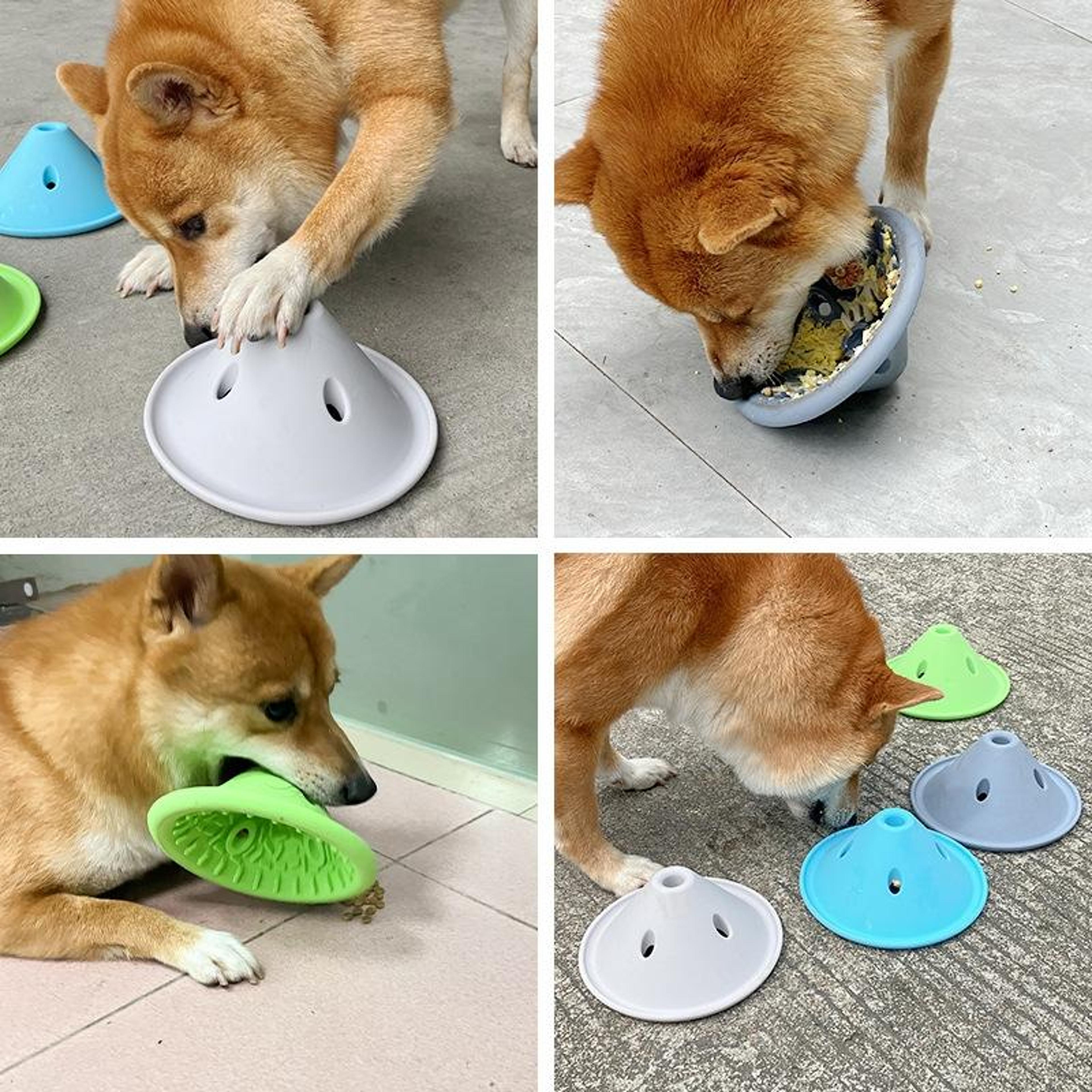 Interactive Silicone Dog Slow Feeder Bowl Puzzle Toy For Healthy Eating  Mental Enrichment 6
