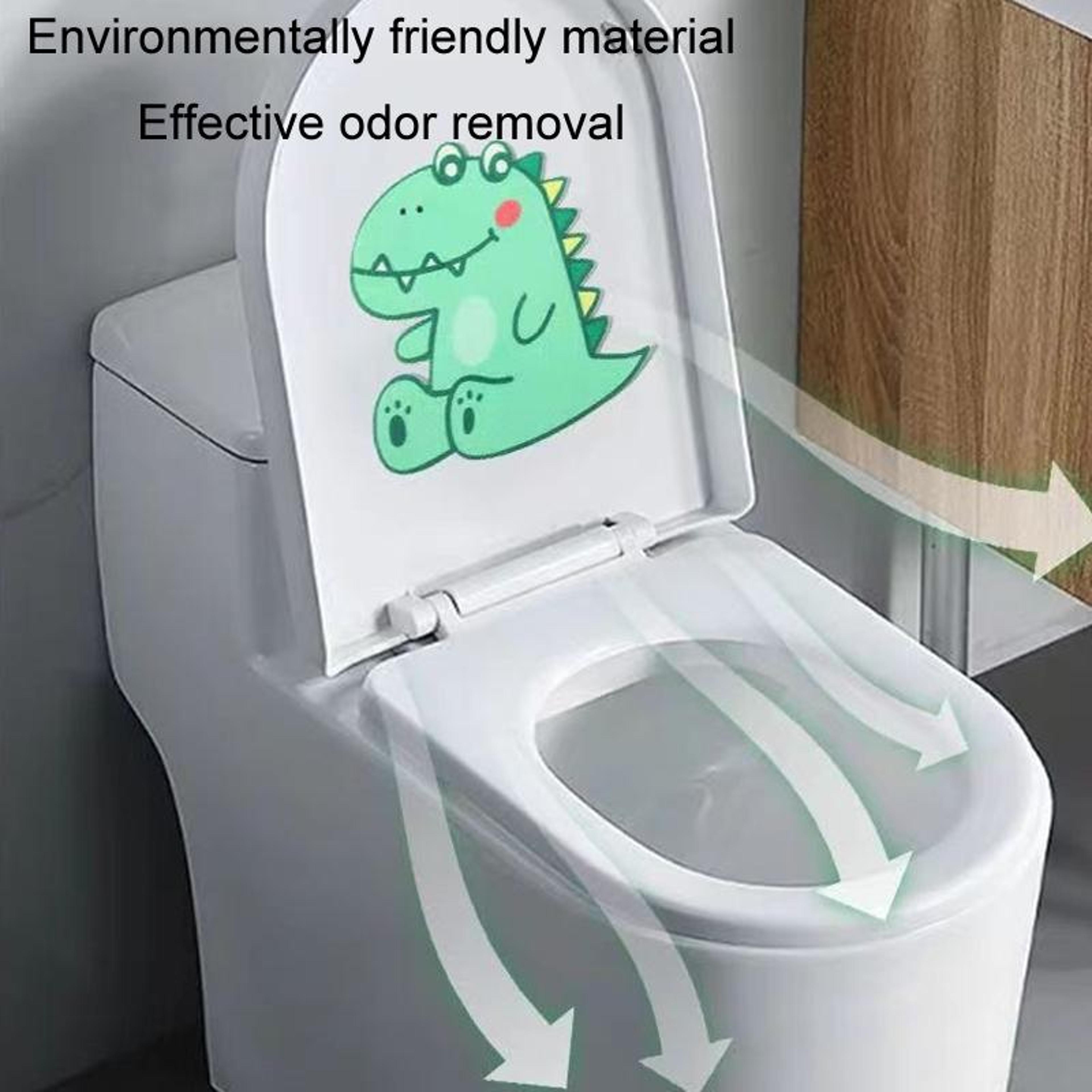 Cute Cartoon Toilet Deodorant Stickers Self Adhesive Bathroom Air Freshener Decor 4PCS 4