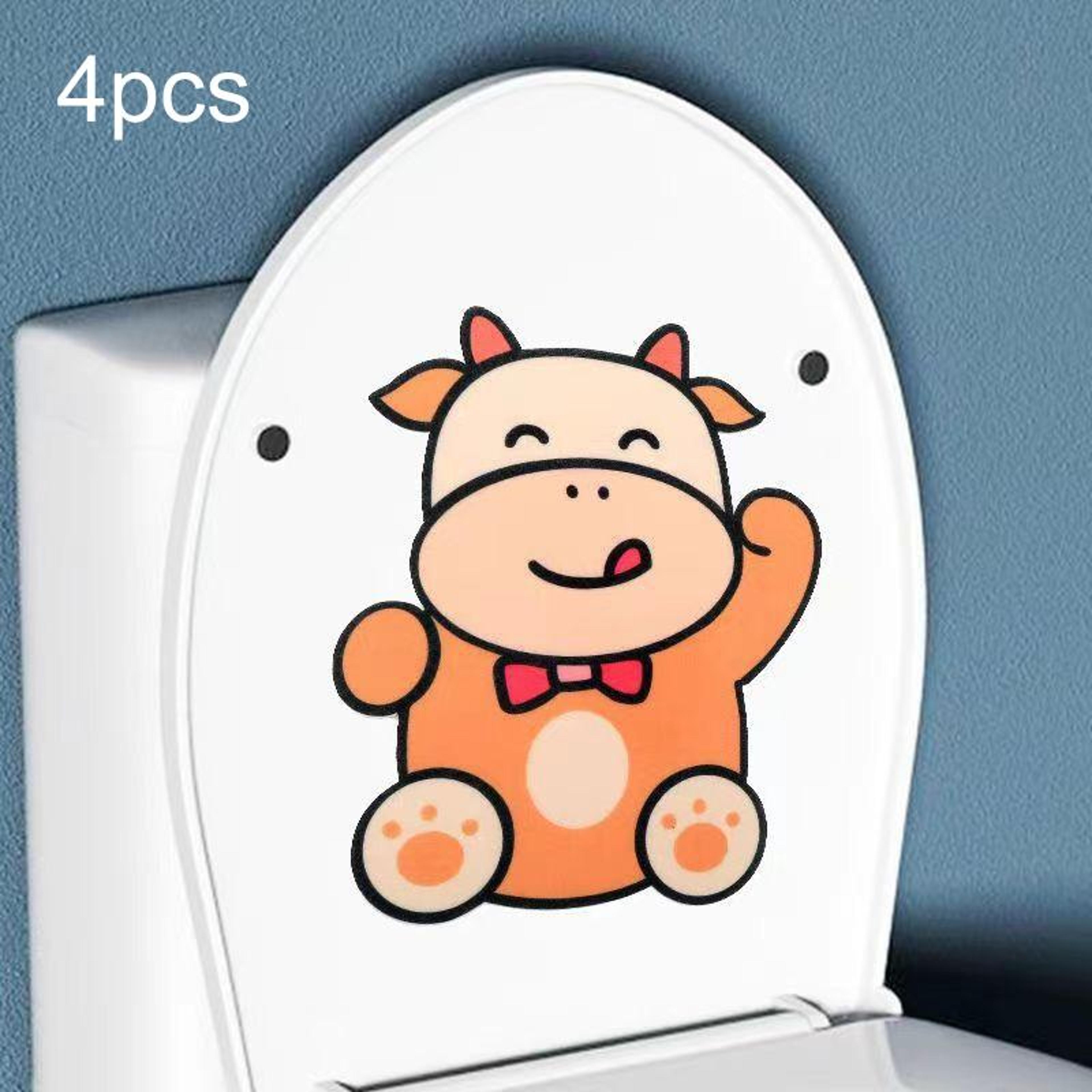 Cute Cartoon Toilet Deodorant Stickers Self Adhesive Bathroom Air Freshener Decor 4PCS 7