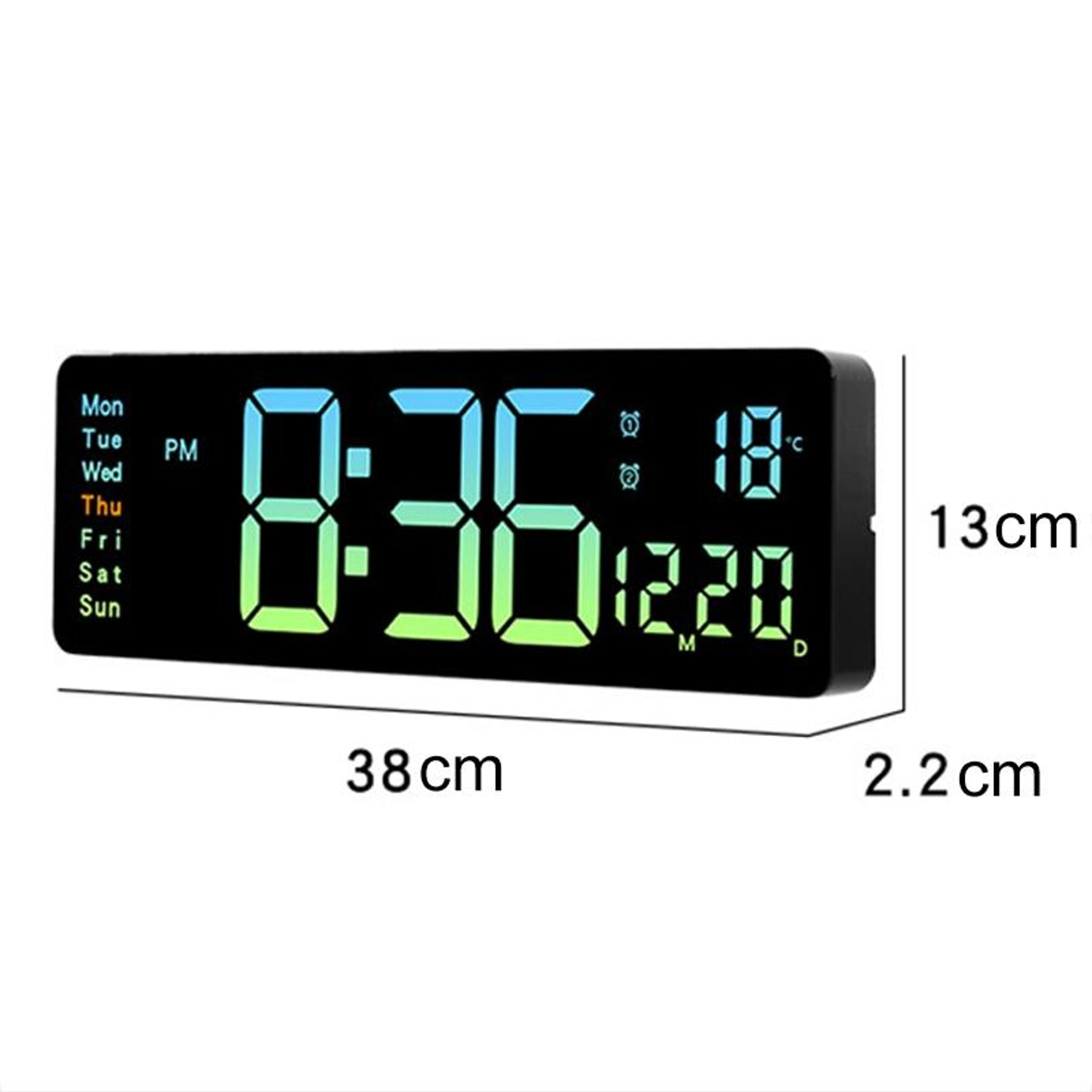 Smart LED Digital Wall Clock With Remote Control Countdown Timer  Temperature Display 2