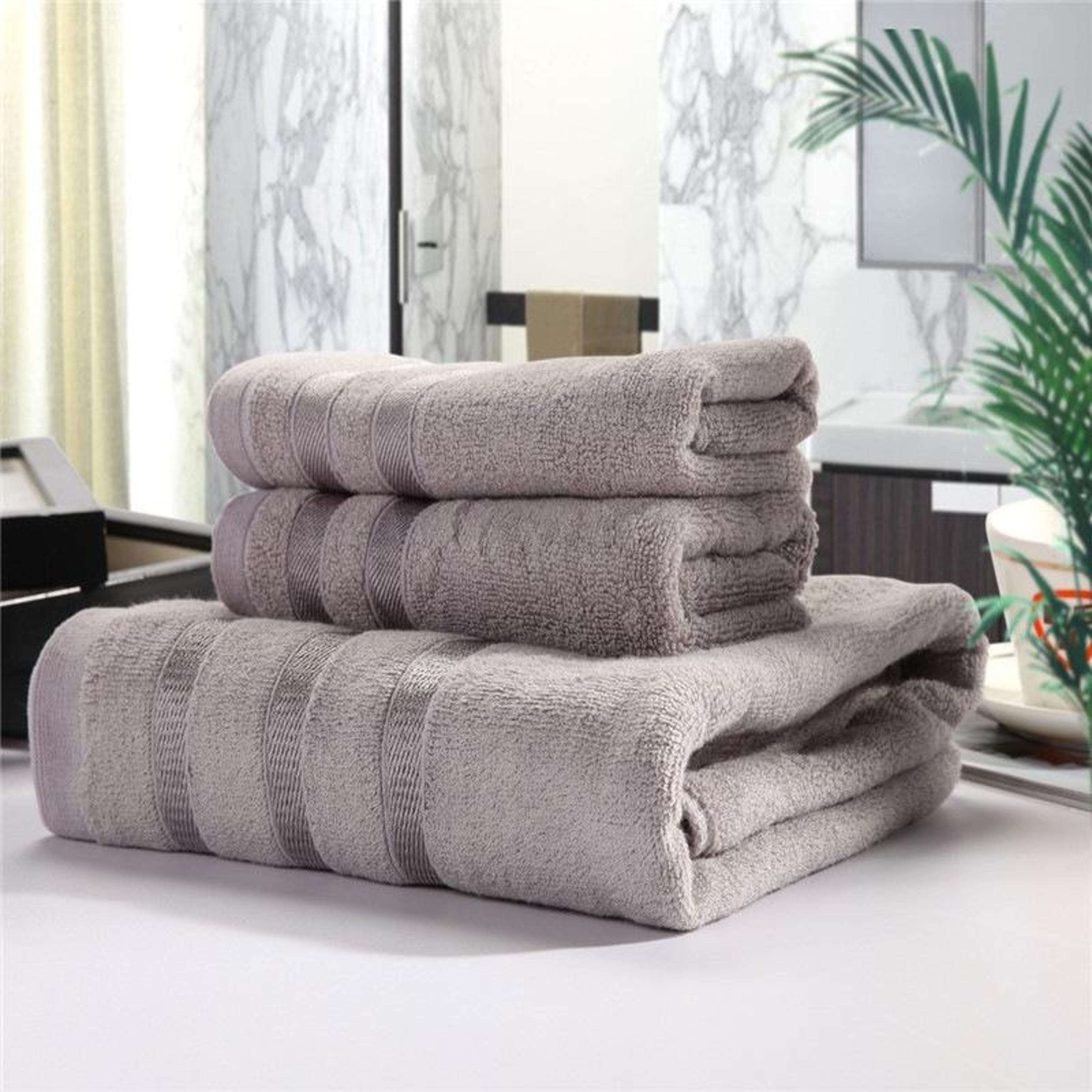 Premium 3 Piece Bamboo Cotton Towel Set Soft Plush Absorbent Towels 6