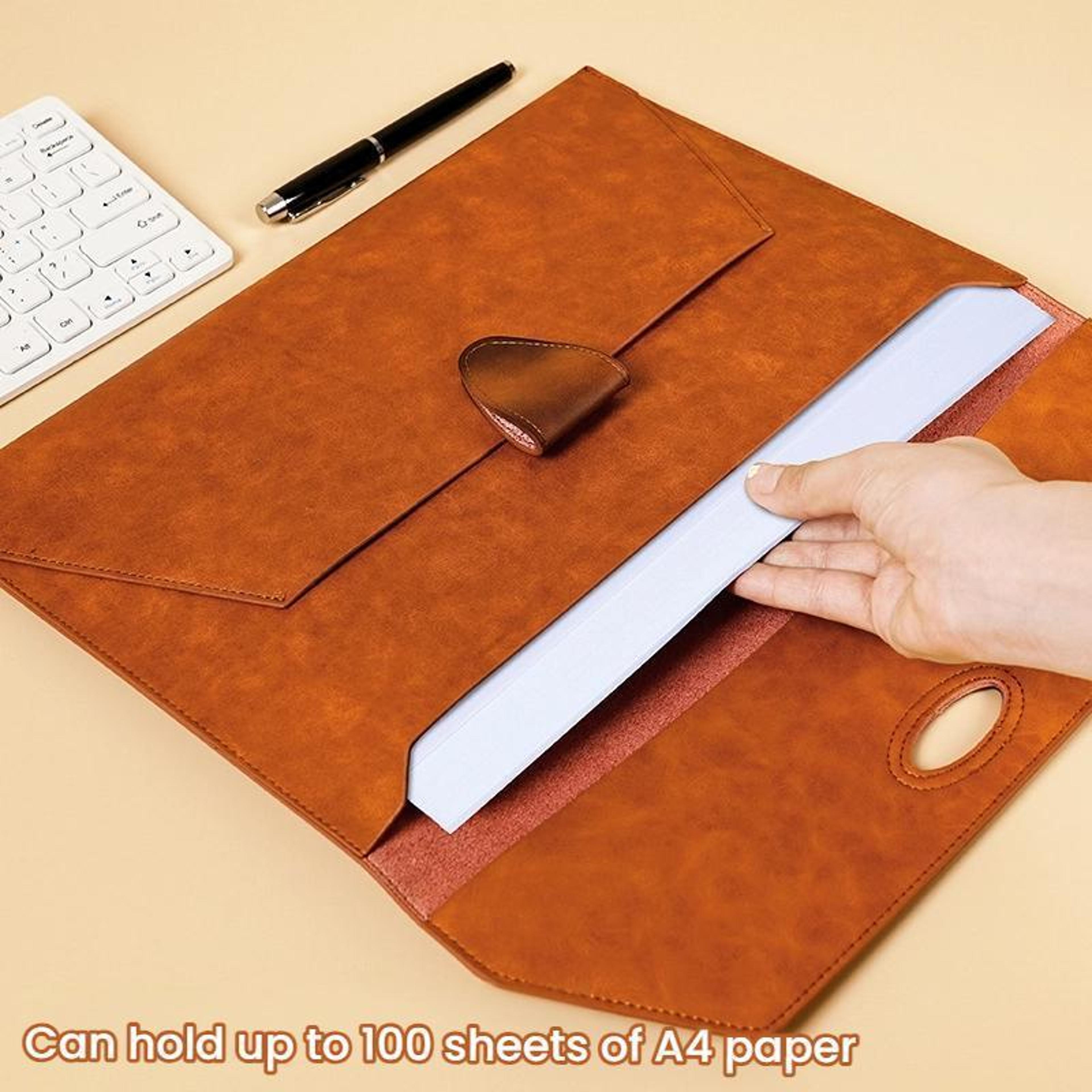 Premium Waterproof A4 Leather Business File Organizer With Magnetic Closure 1