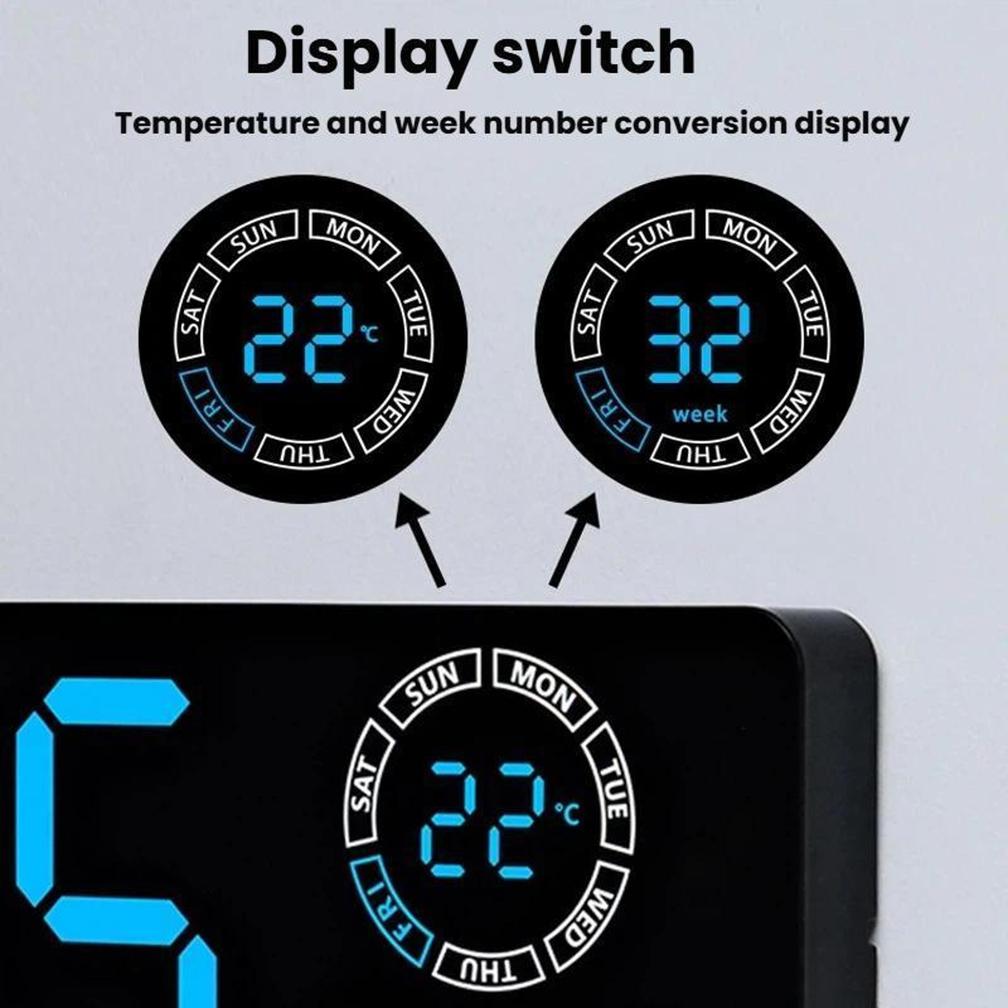 Modern LED Digital Wall Clock With Date Temperature  Countdown 5