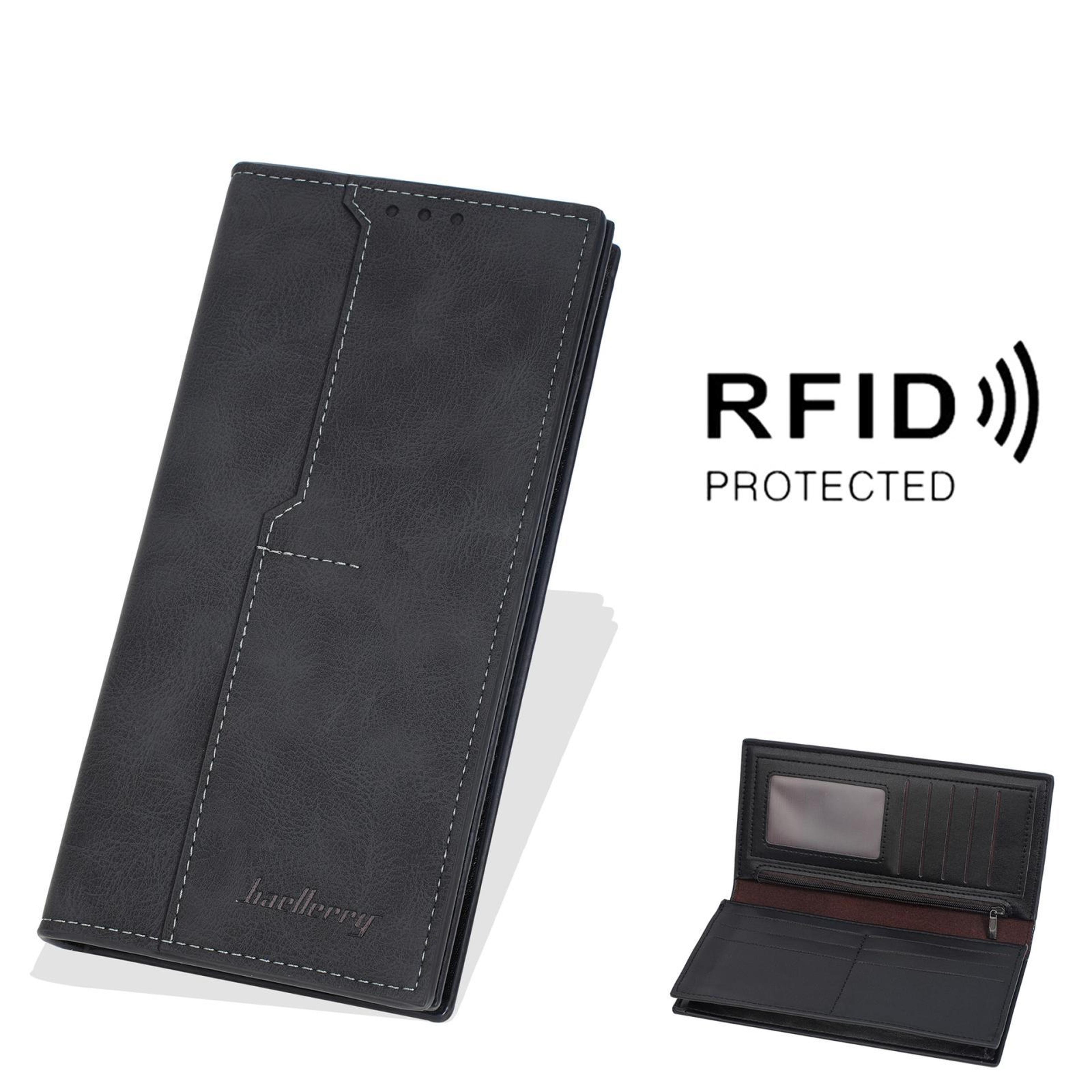 Vintage RFID Blocking Long Zip Wallet For Men With 13 Card Slots  Secure Coin Pocket 10