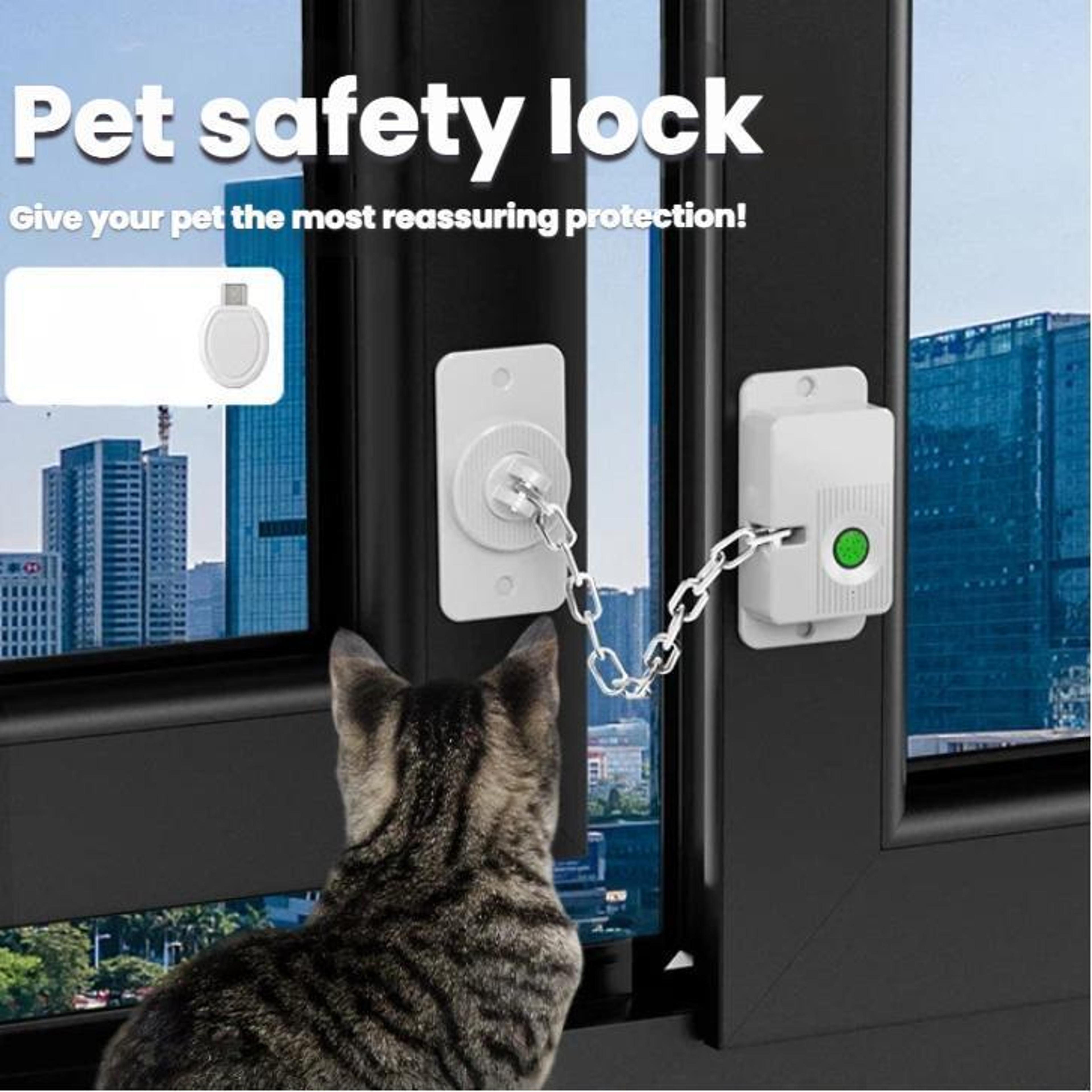Smart Fingerprint Window Restrictor Lock Child  Pet Safety Chain Lock With Electronic Key 1