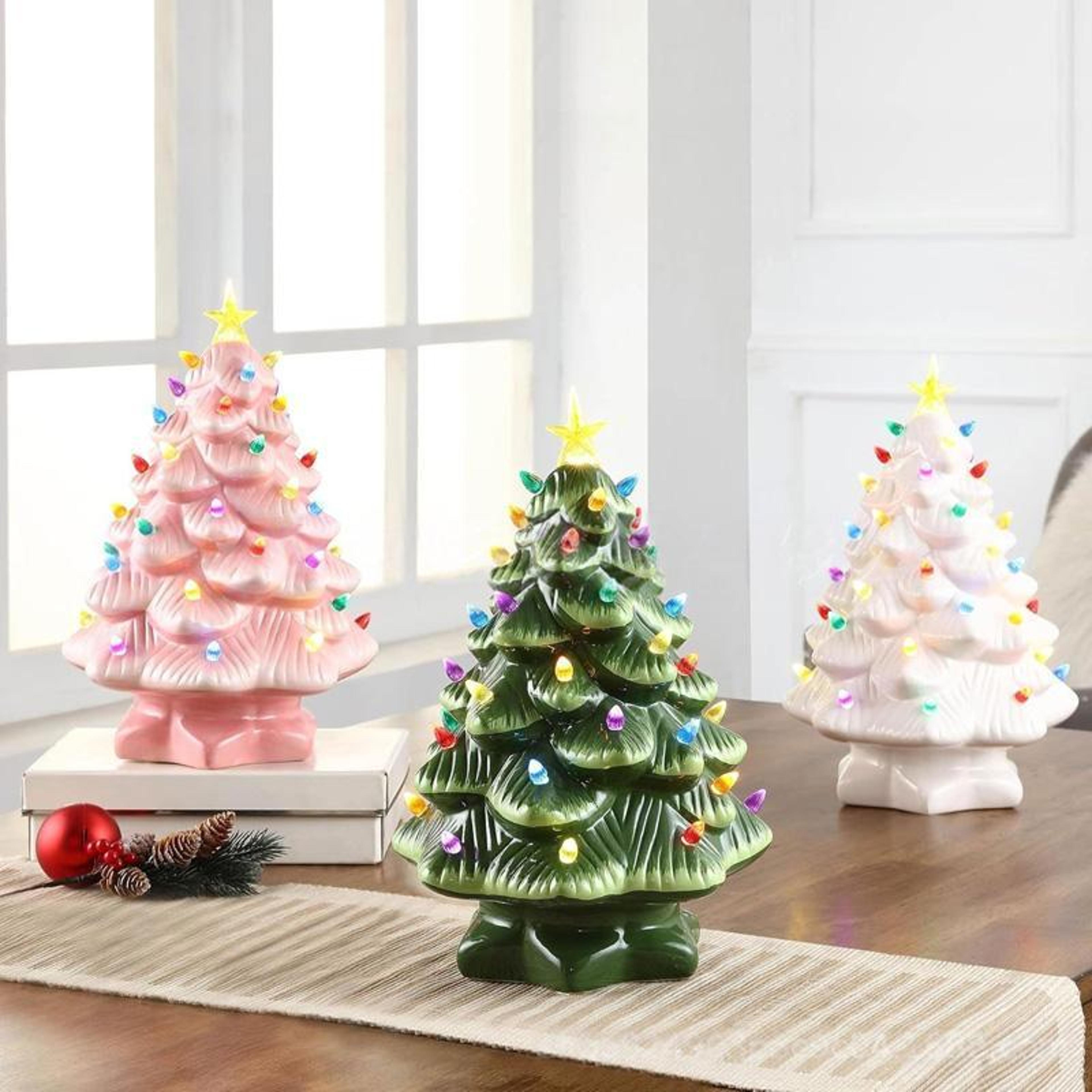 Christmas Tree Night Light Socket Ornament Warm LED Holiday Decoration 0