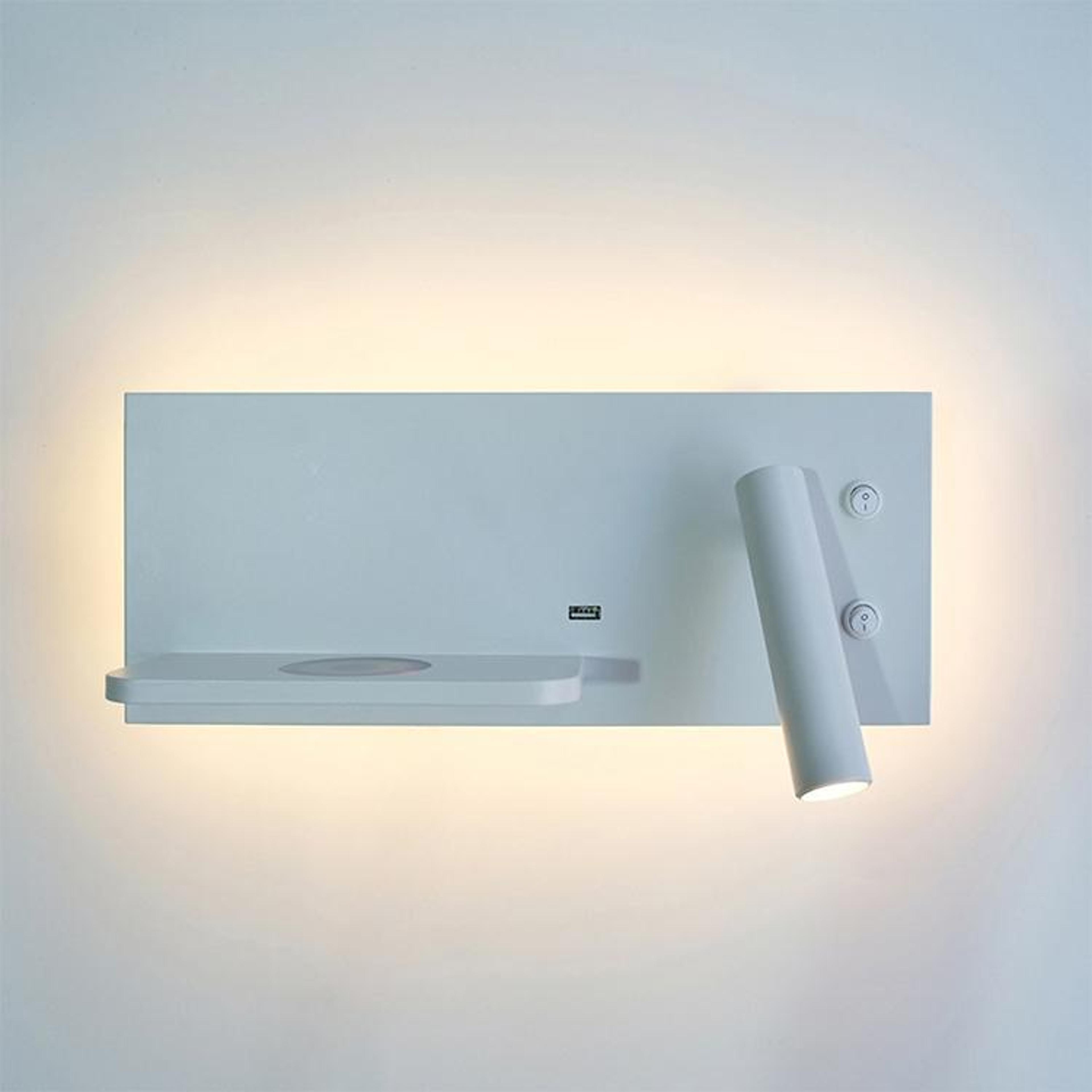 LED Bedside Wall Reading Light With Wireless Charger  USB Port 8