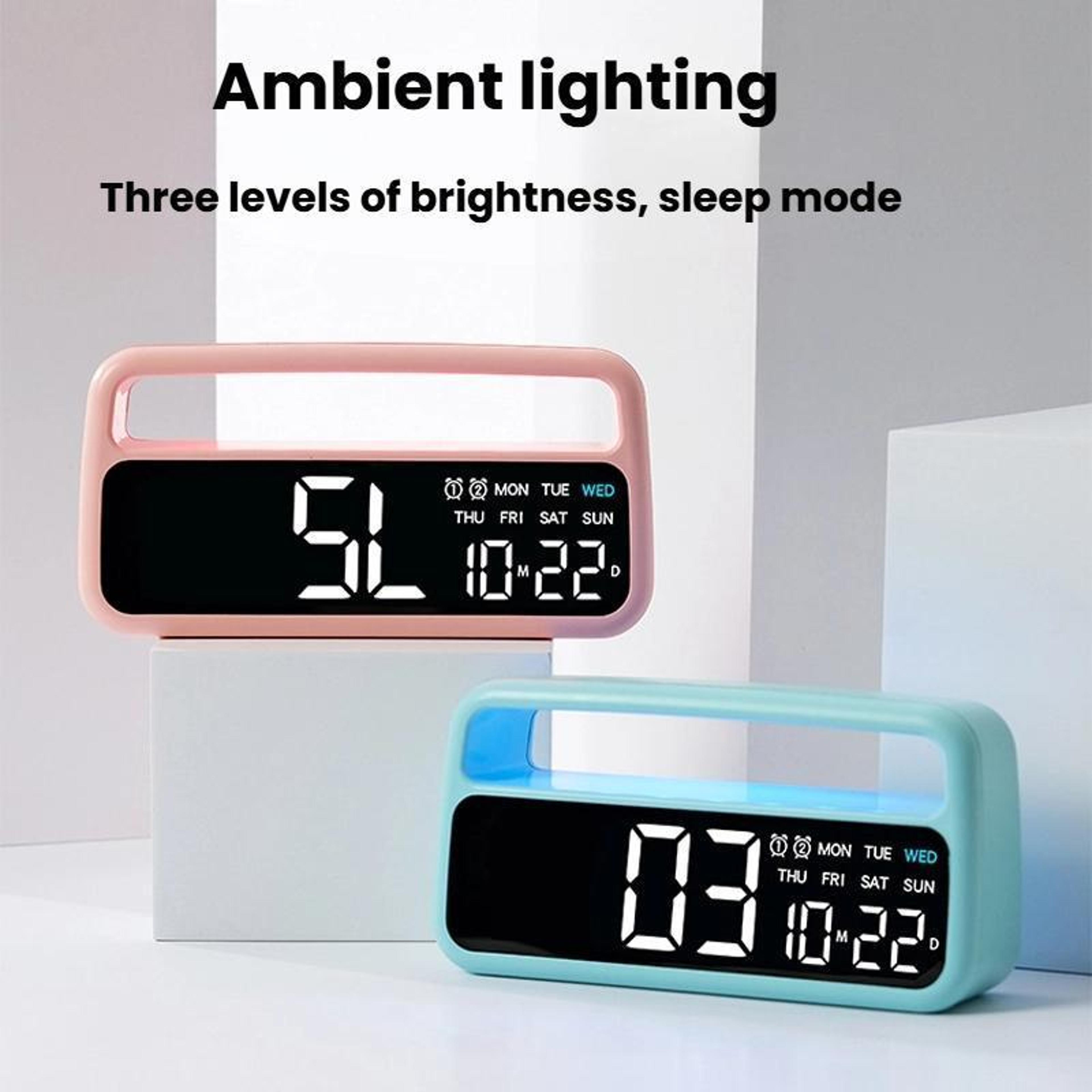 LED Bedside Alarm Clock Night Light For Bedroom Decor 3