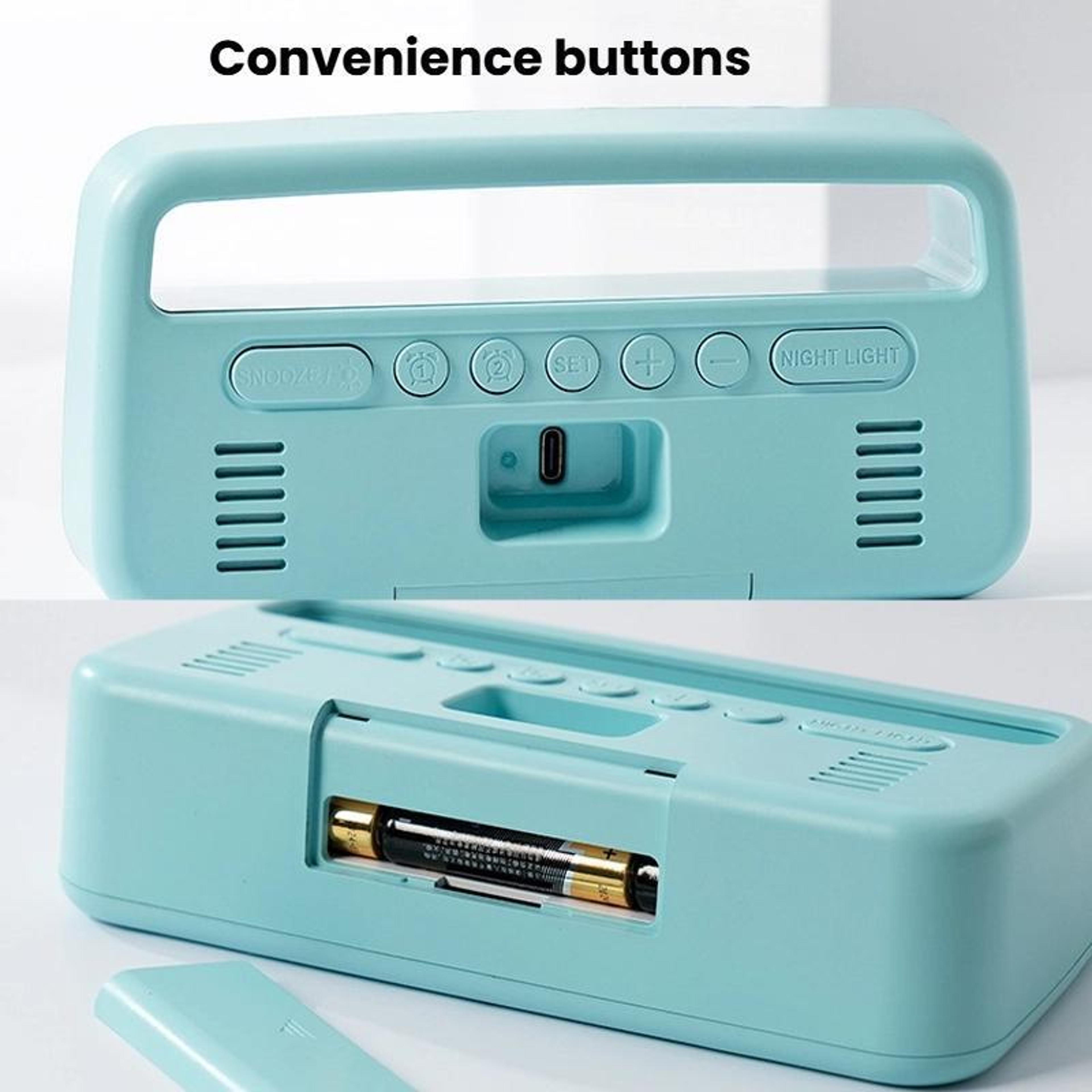 LED Bedside Alarm Clock Night Light For Bedroom Decor 6