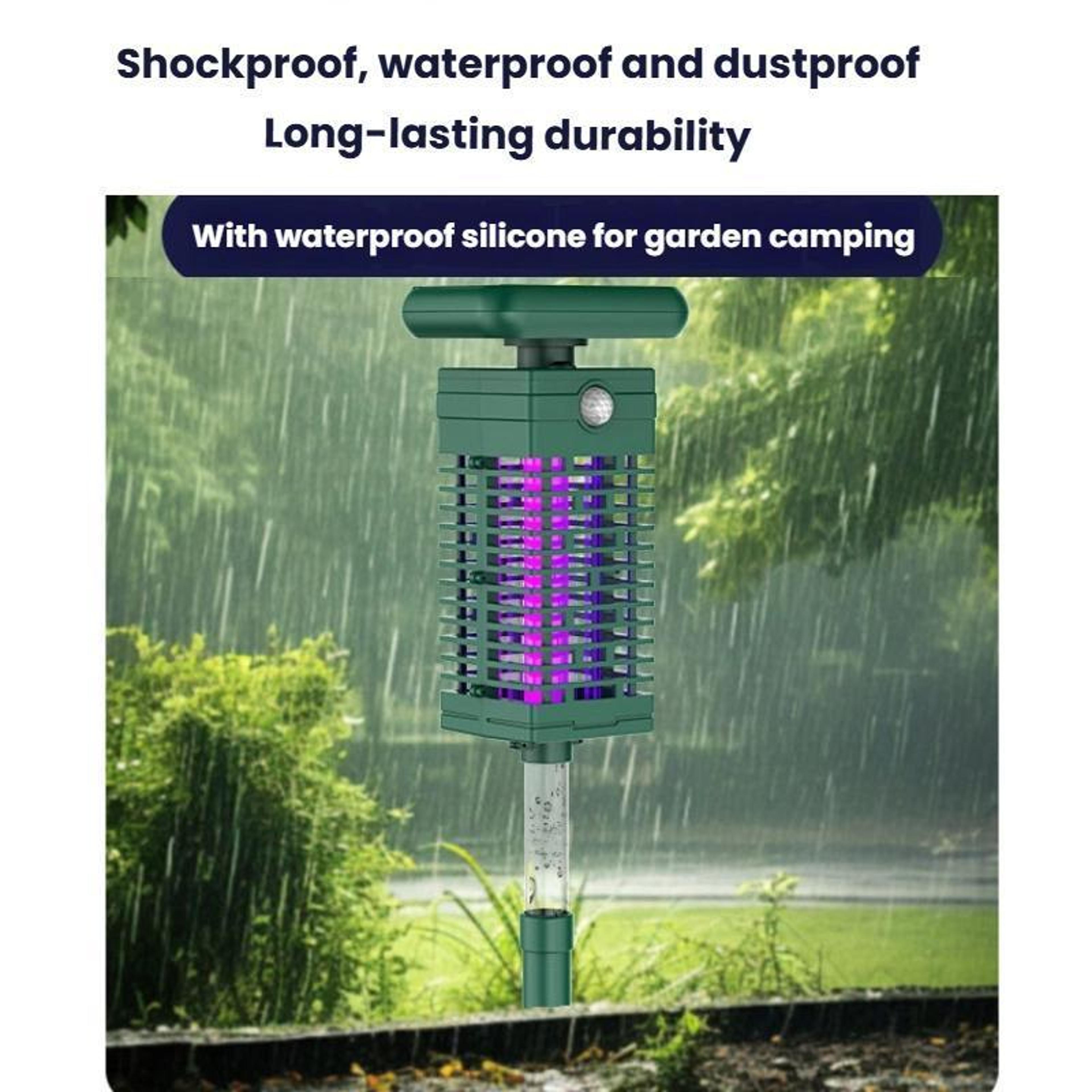 Outdoor Mosquito Zapper Light Waterproof Solar Bug Killer For Garden  Camping 4