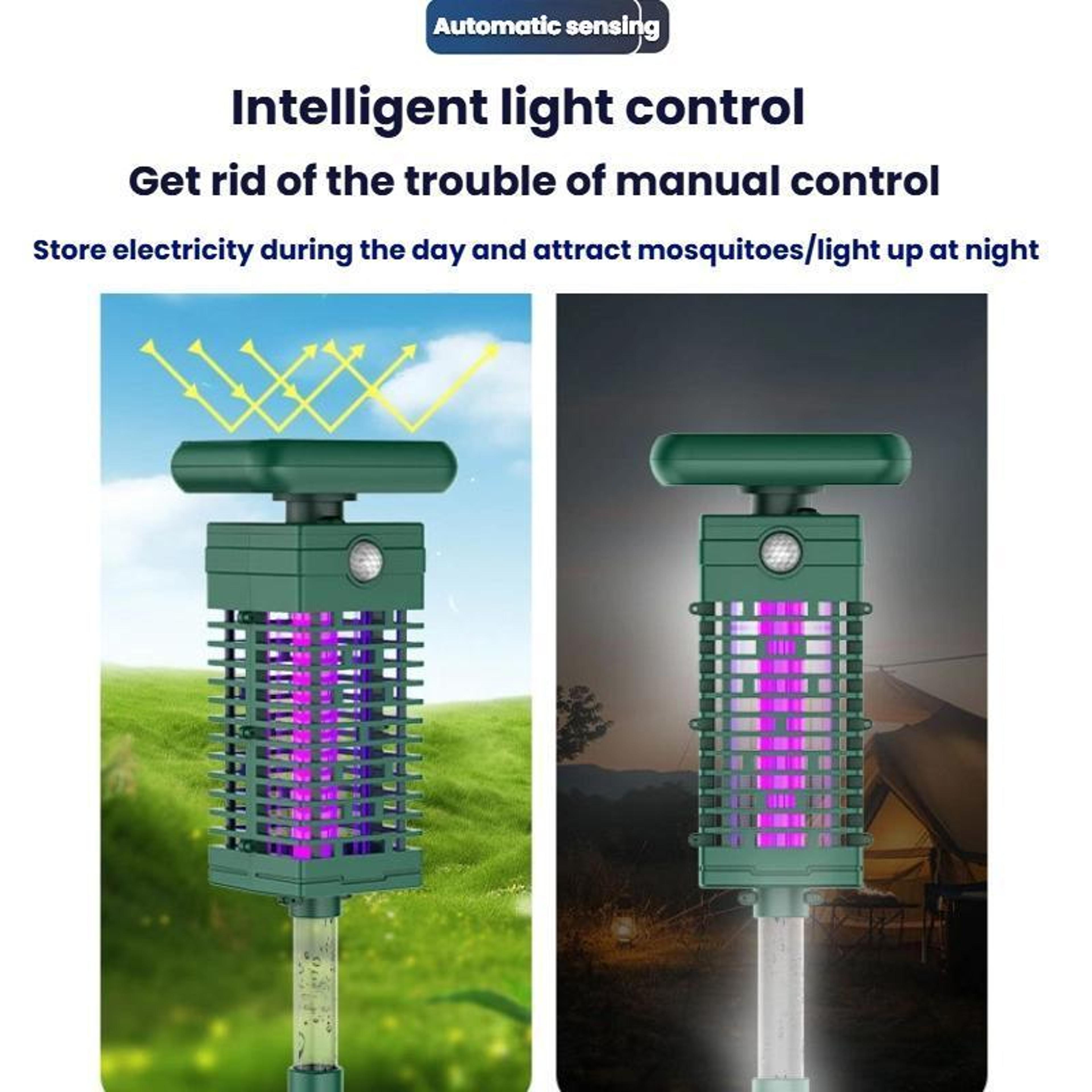 Outdoor Mosquito Zapper Light Waterproof Solar Bug Killer For Garden  Camping 6
