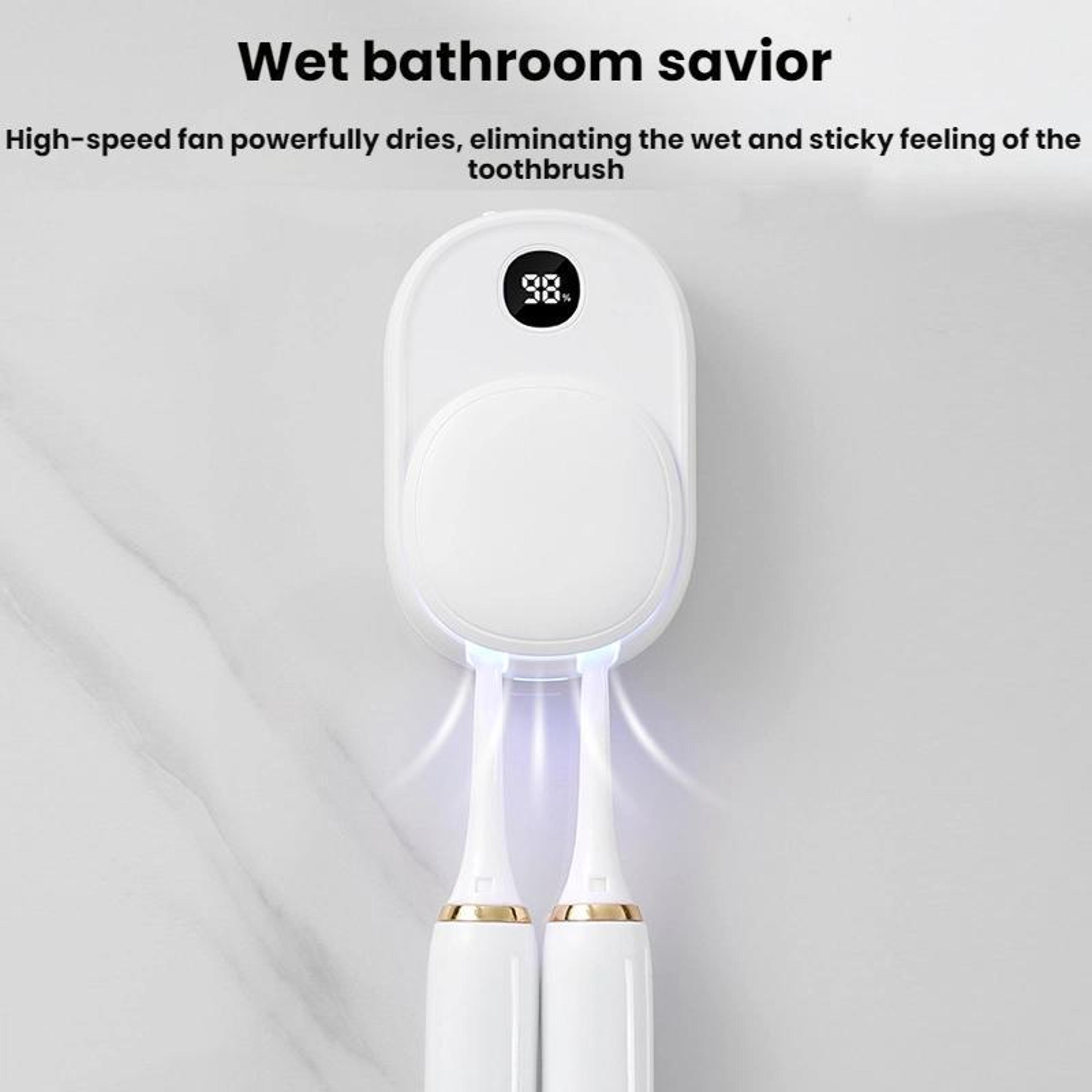 Smart UV Toothbrush Sterilizer  Air Dryer Wall Mount Holder 7