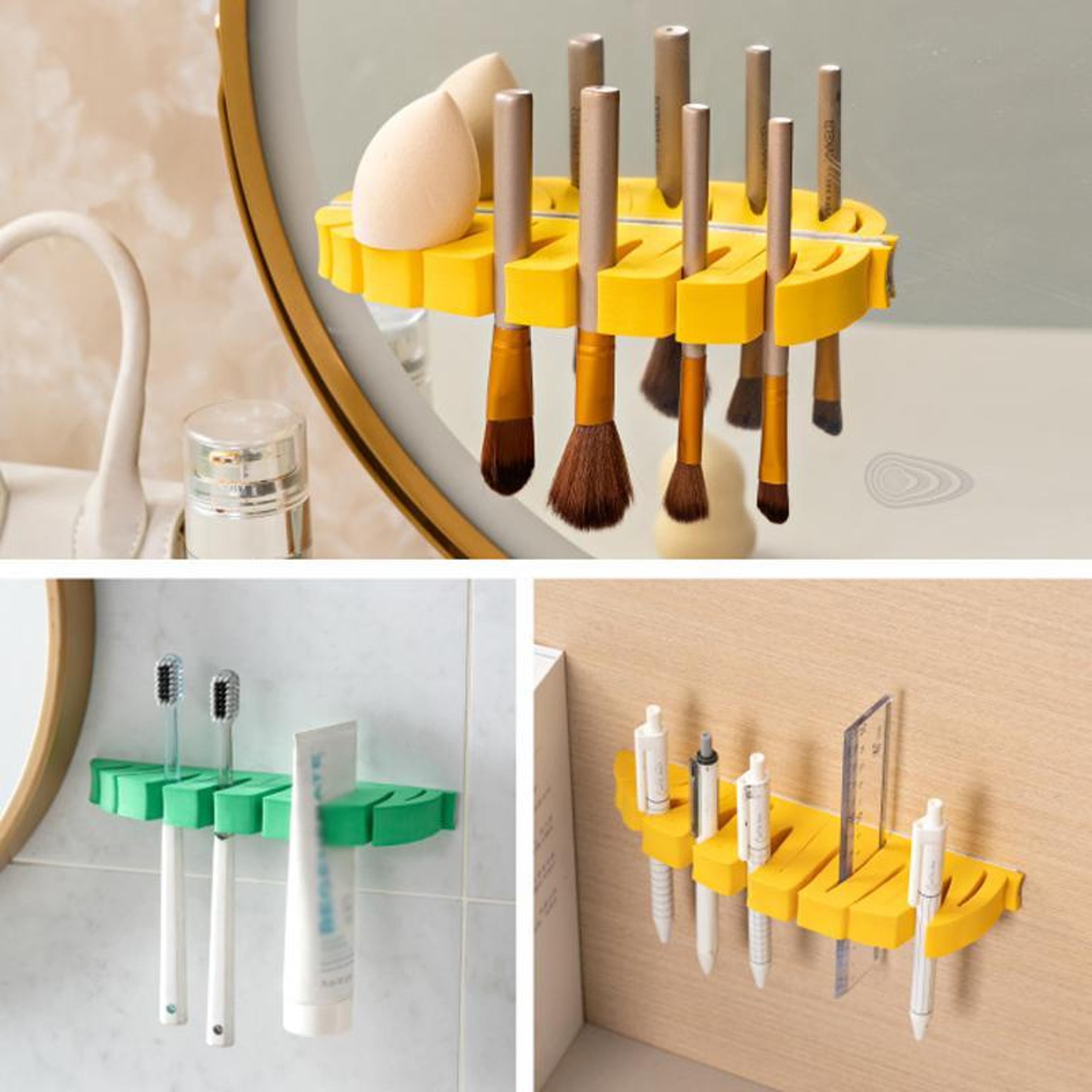 Wall Mounted Makeup Brush Drying Rack And Toothbrush Organizer 9