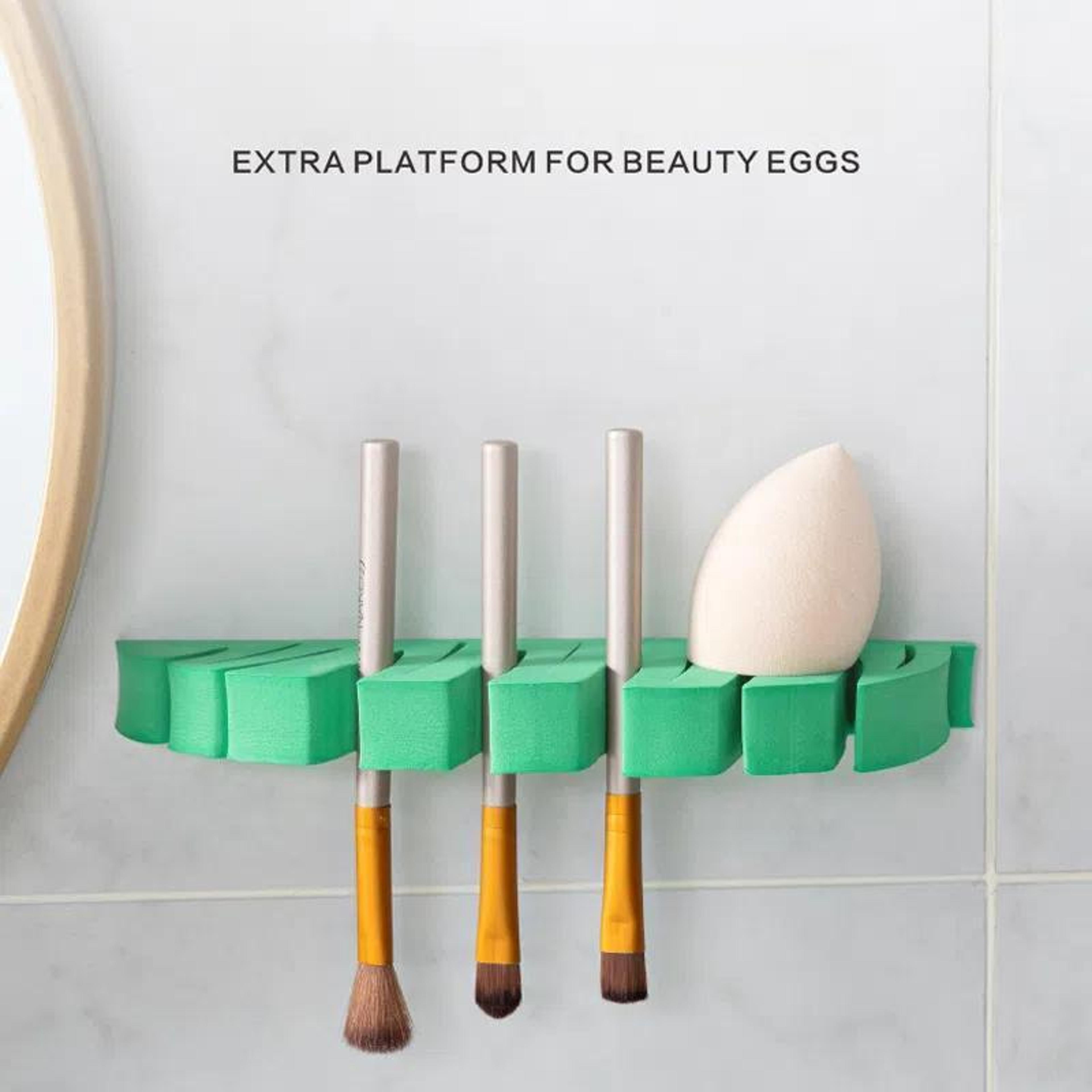 Makeup Brush Drying Rack With Self Adhesive Bathroom Organizer 4