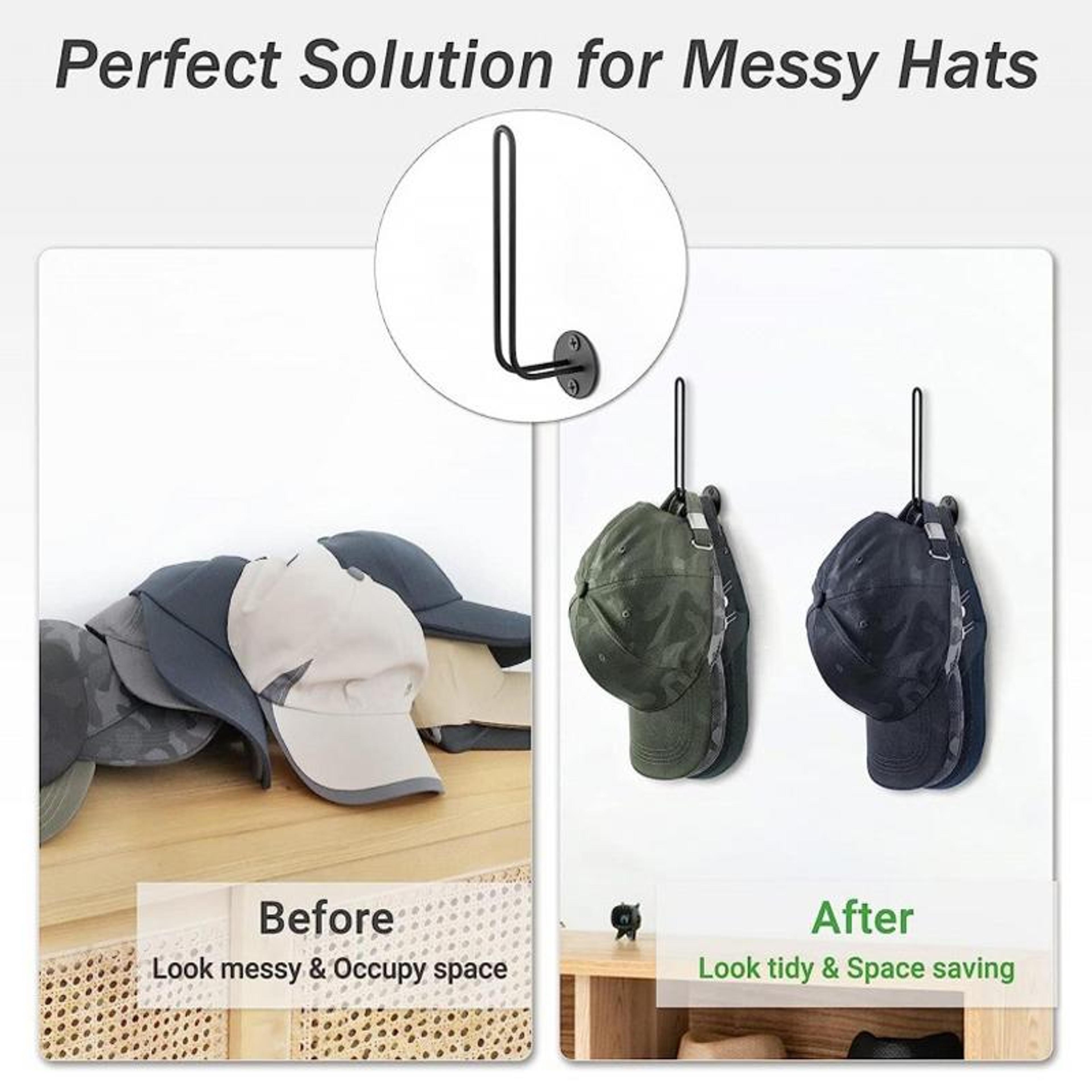 Wall Mounted Baseball Cap Holder Metal Hat Organizer Rack 3