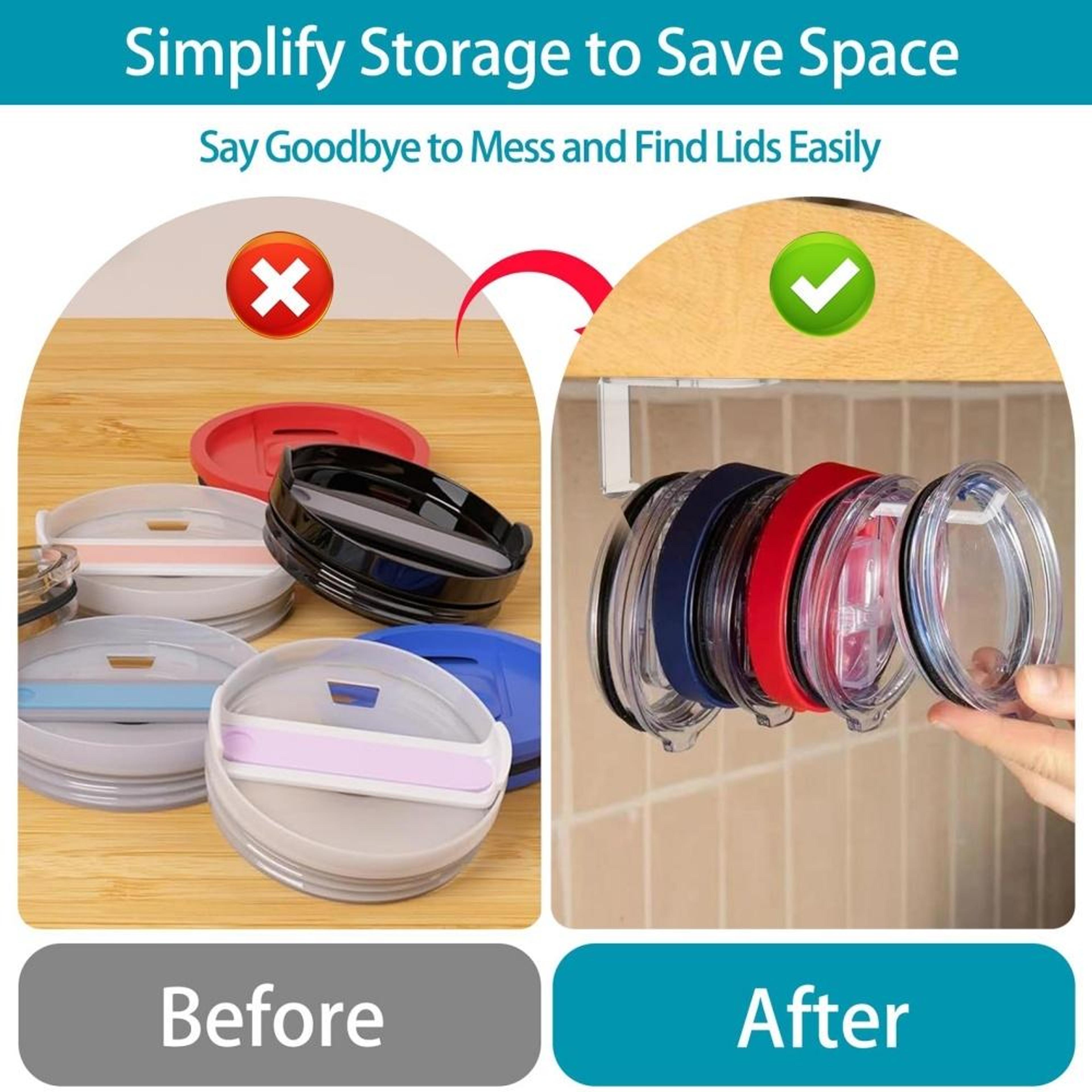 Cup Lid Organizer Rack Wall Mount Storage Holder 5
