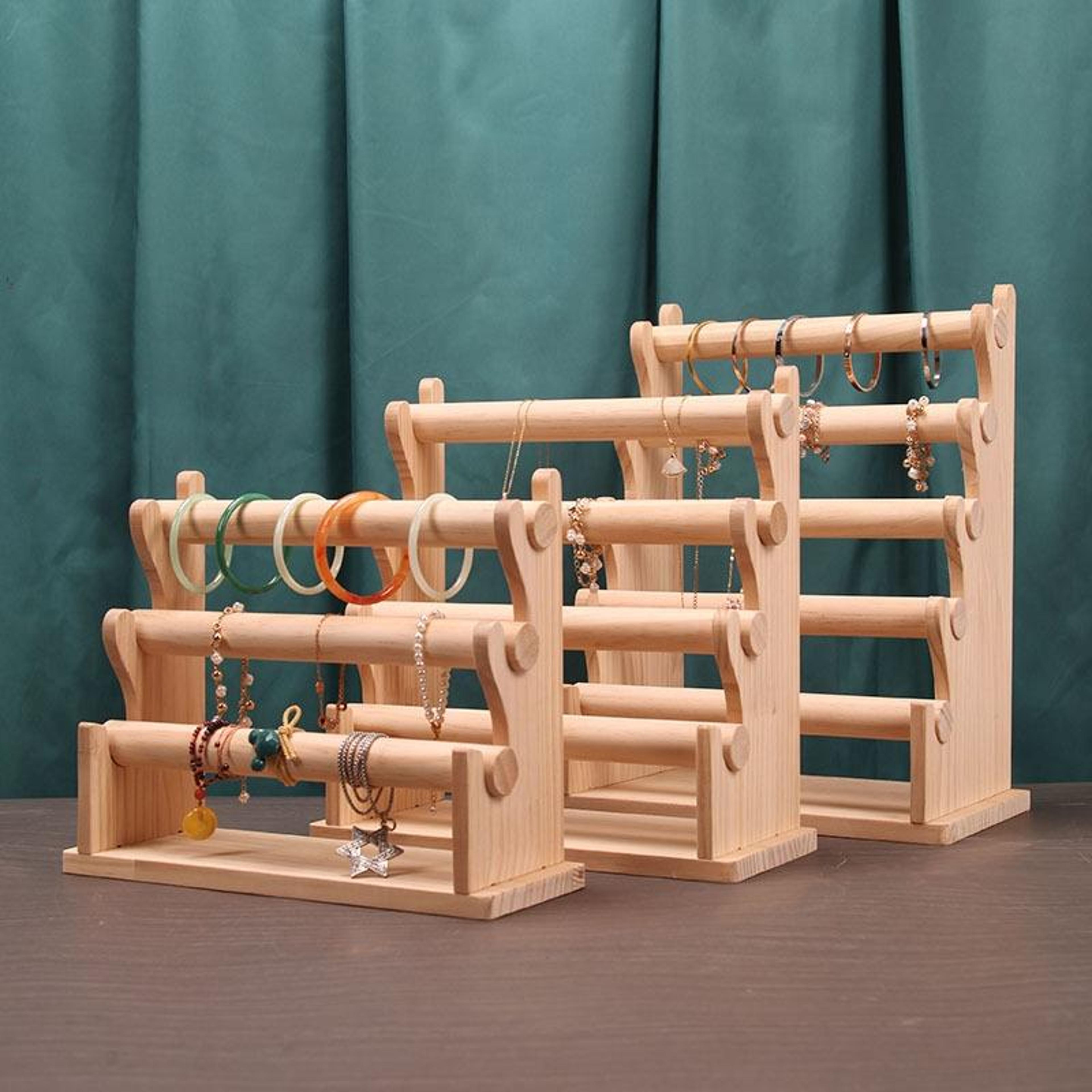 Solid Wood Jewelry Display Stand Detachable Bracelet Holder And Watch Display Rack 0