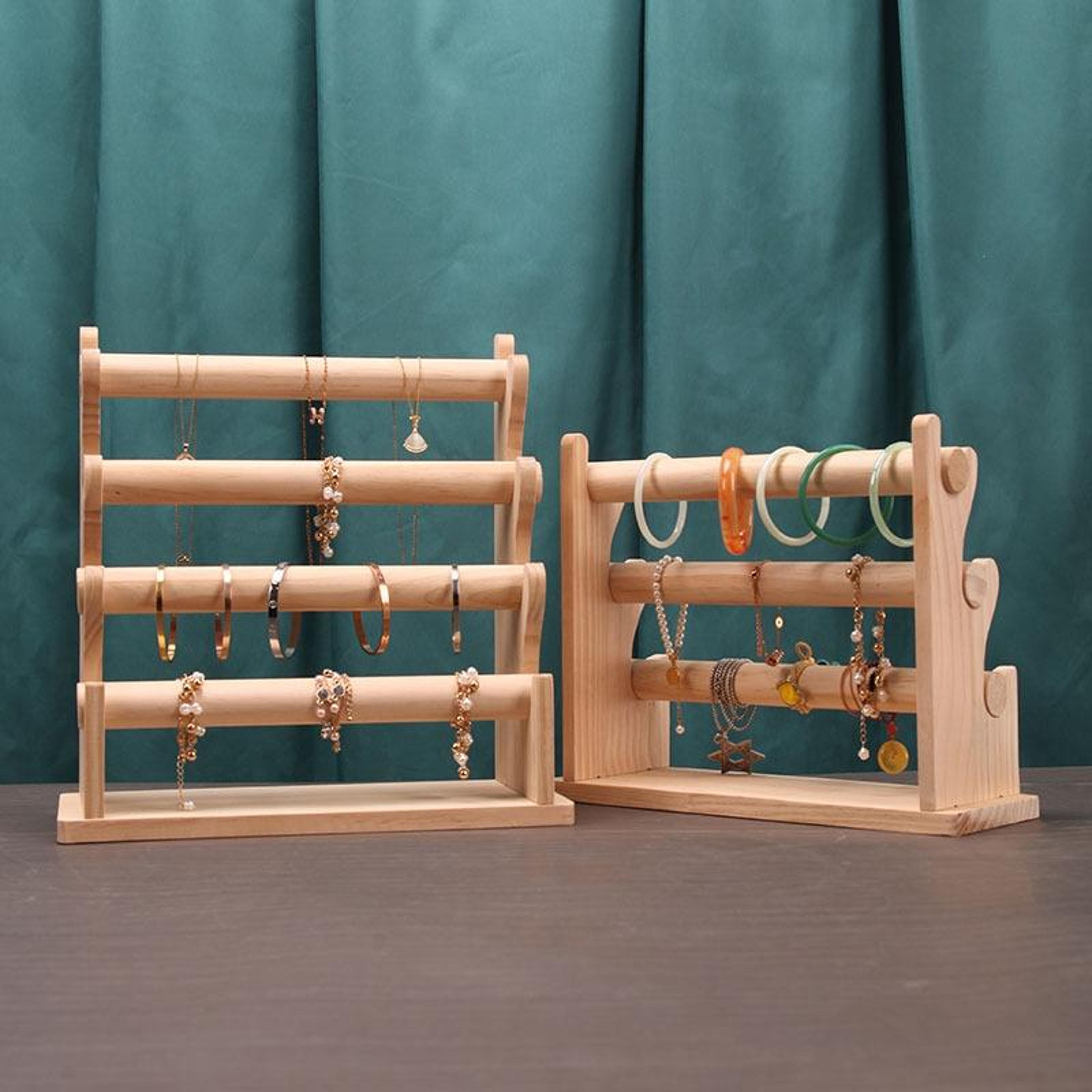 Solid Wood Jewelry Display Stand Detachable Bracelet Holder And Watch Display Rack 4