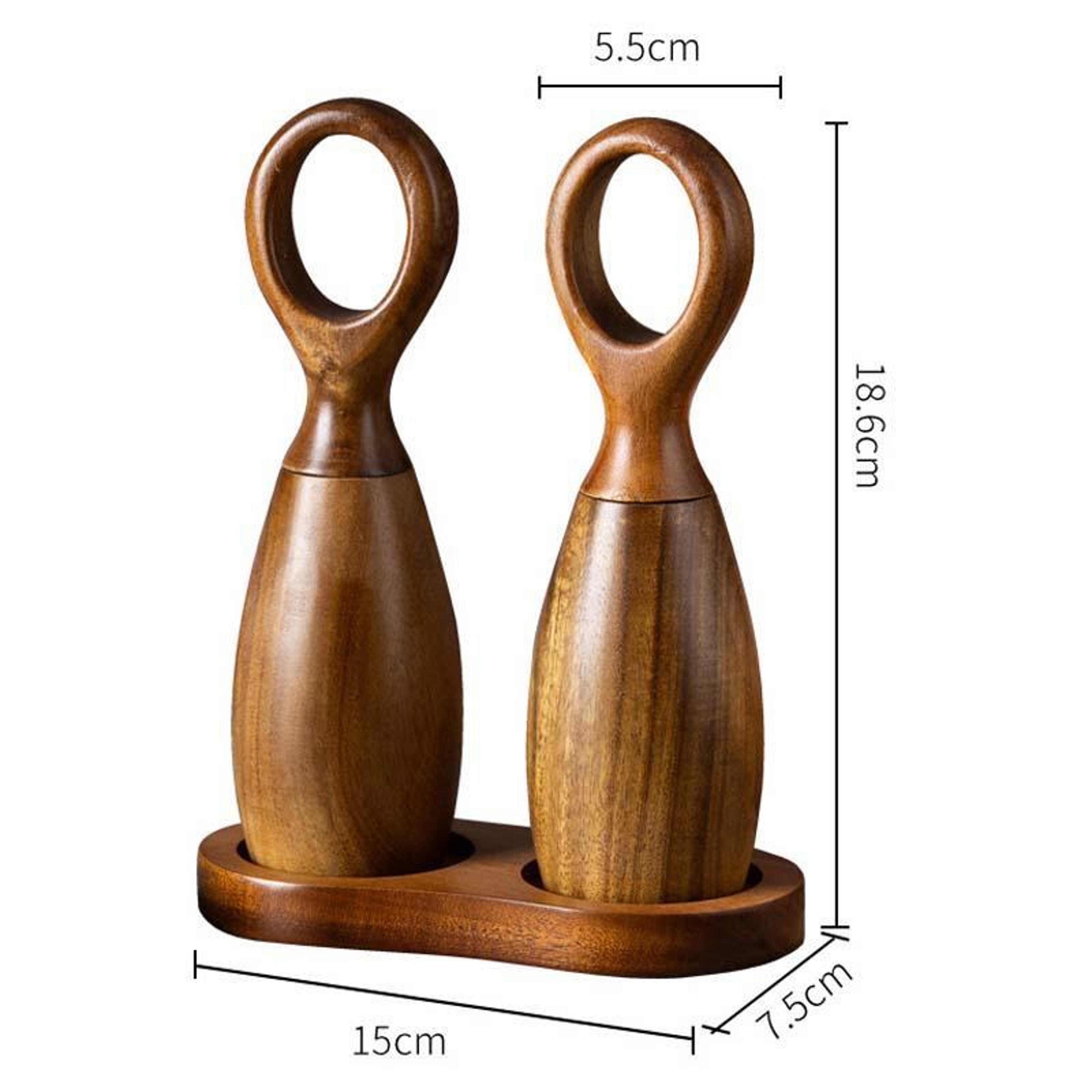 Wood Adjustable Pepper Grinder With Ceramic Core Manual Spice Mill 6