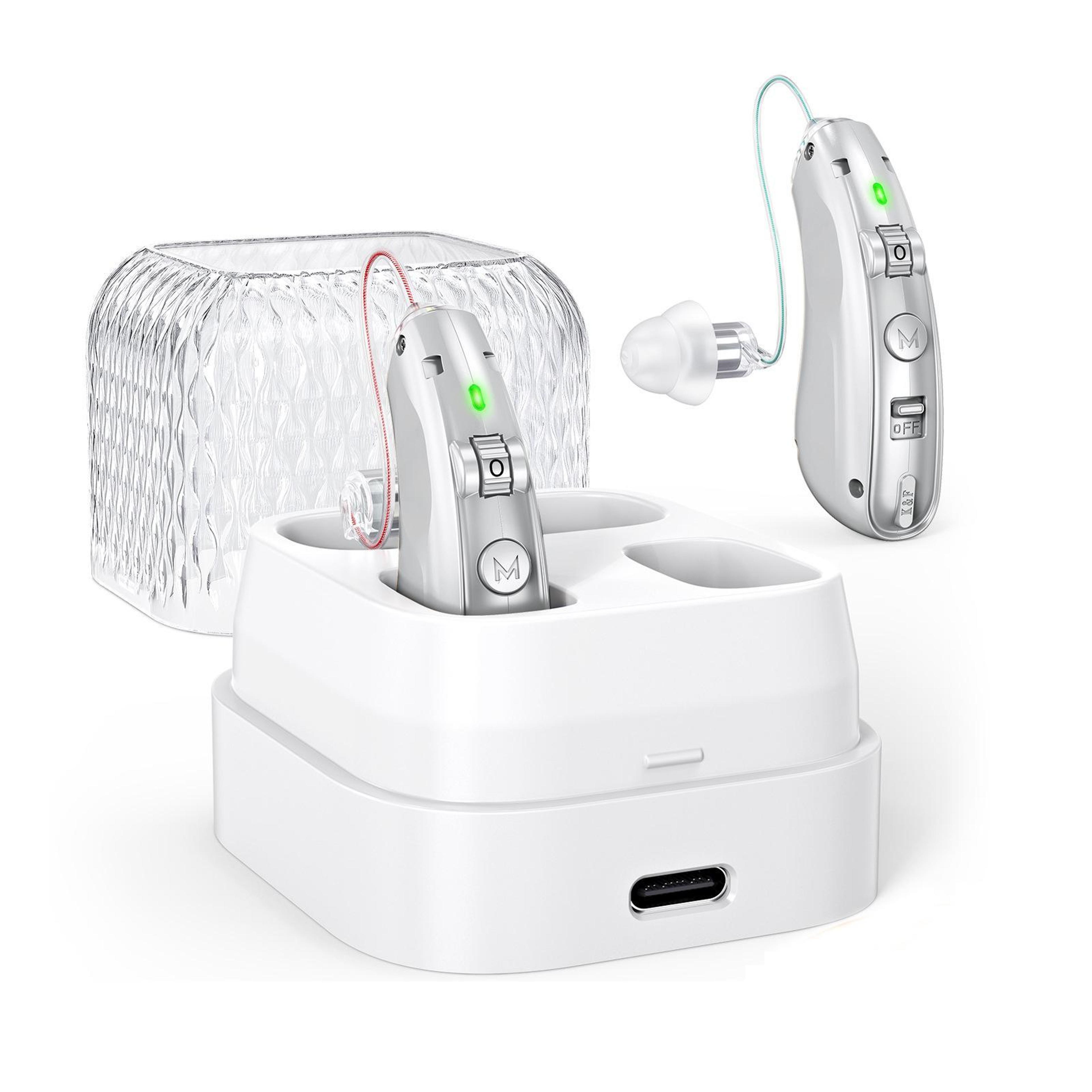 Premium Rechargeable Hearing Amplifier With Charging Case All Day Noise Reduction Hearing Enhanceme 0