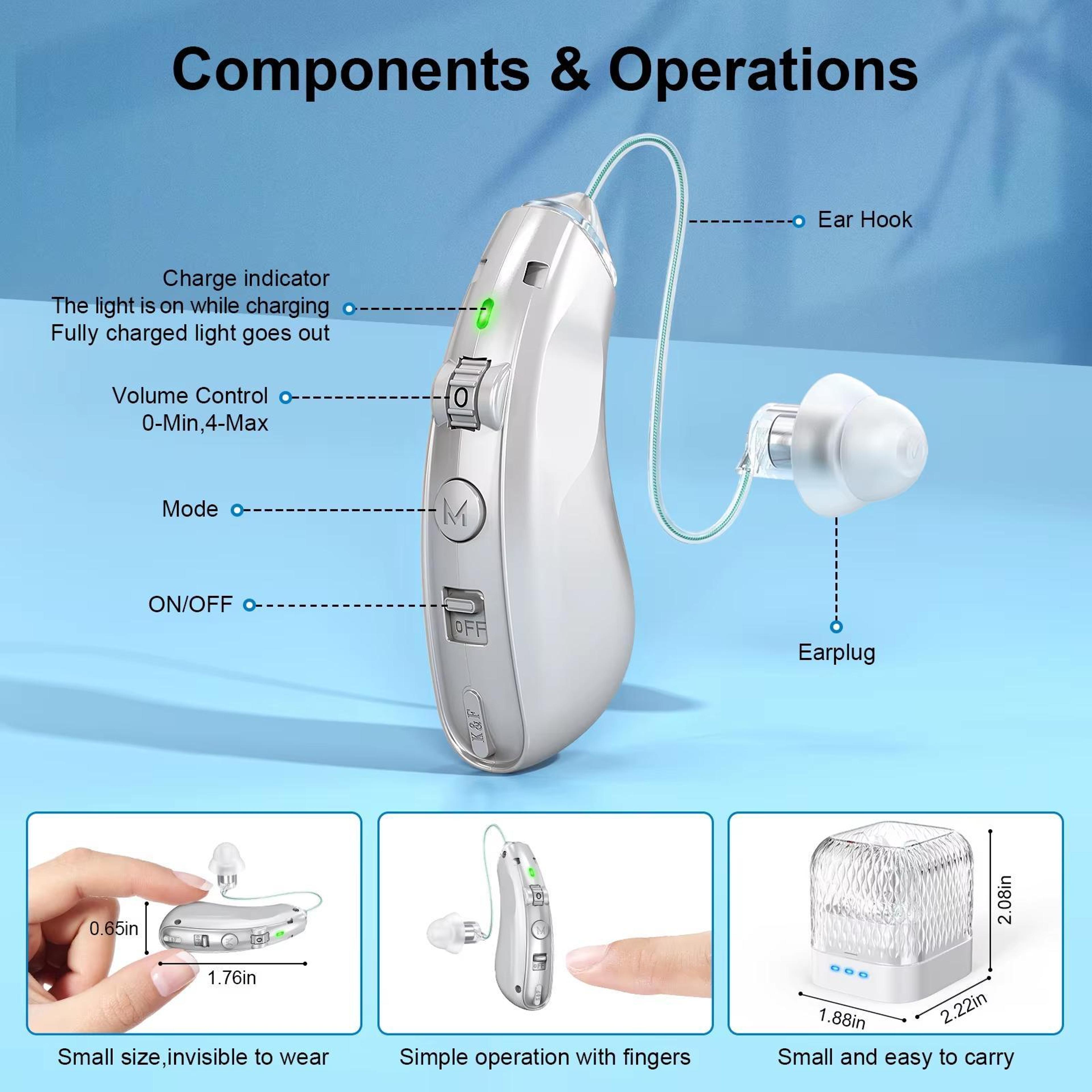 Premium Rechargeable Hearing Amplifier With Charging Case All Day Noise Reduction Hearing Enhanceme 5