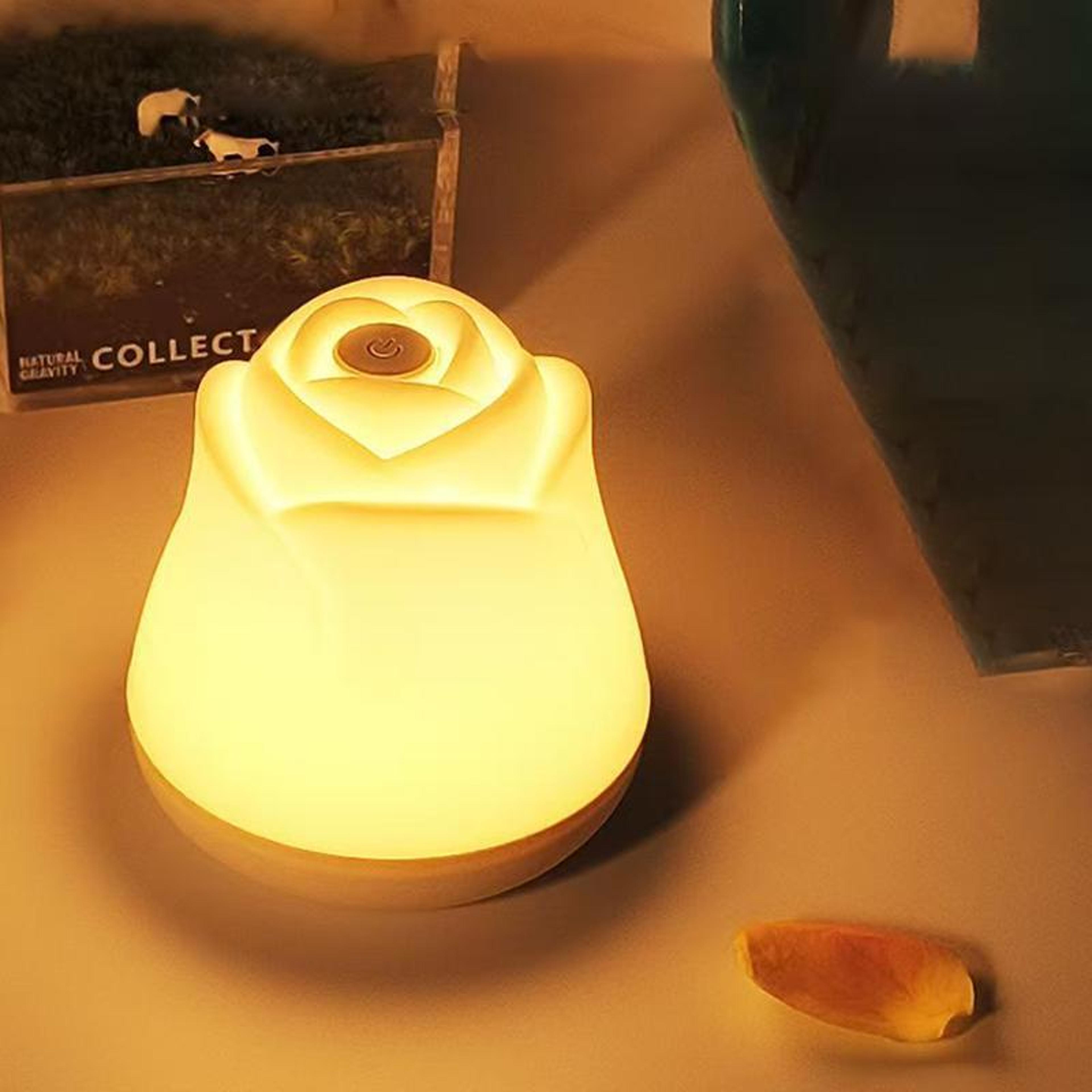 Rose Glow Touch Control Night Light With Adjustable Brightness  3 Color Modes 3