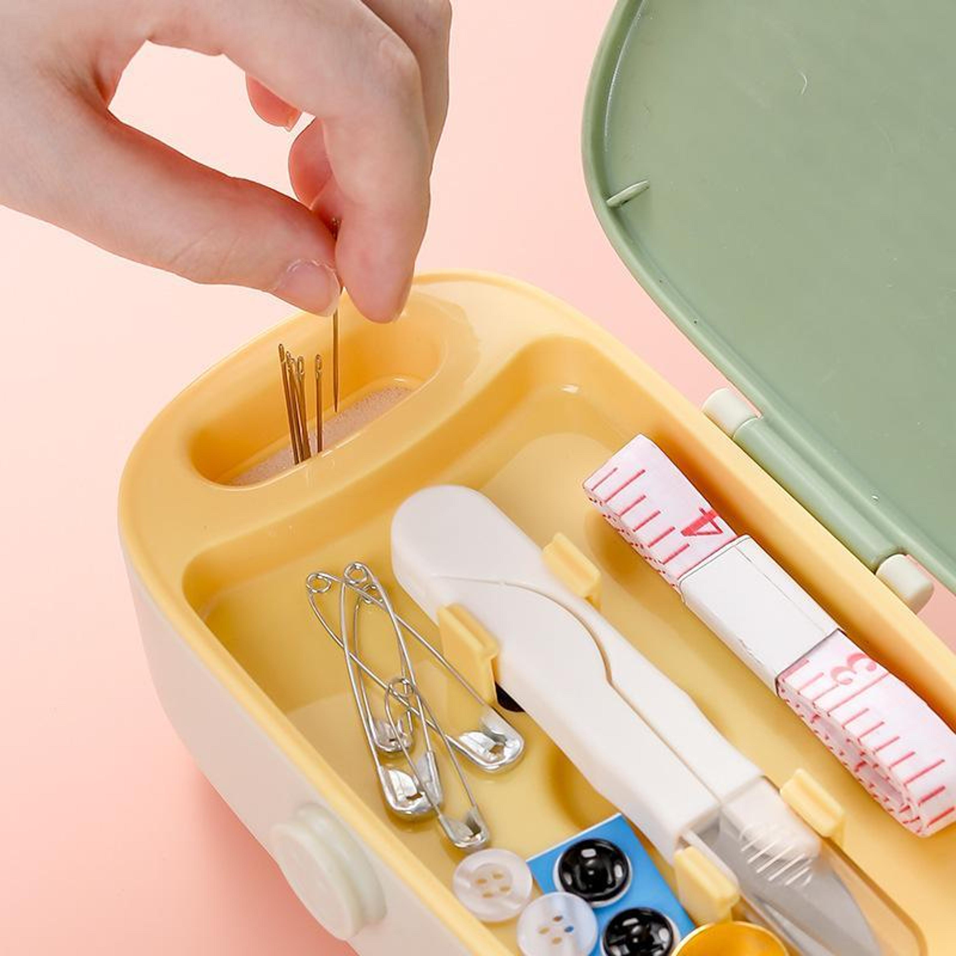 Portable Sewing Kit  DoubleLayer Sewing Box Organizer With Needle Storage 3