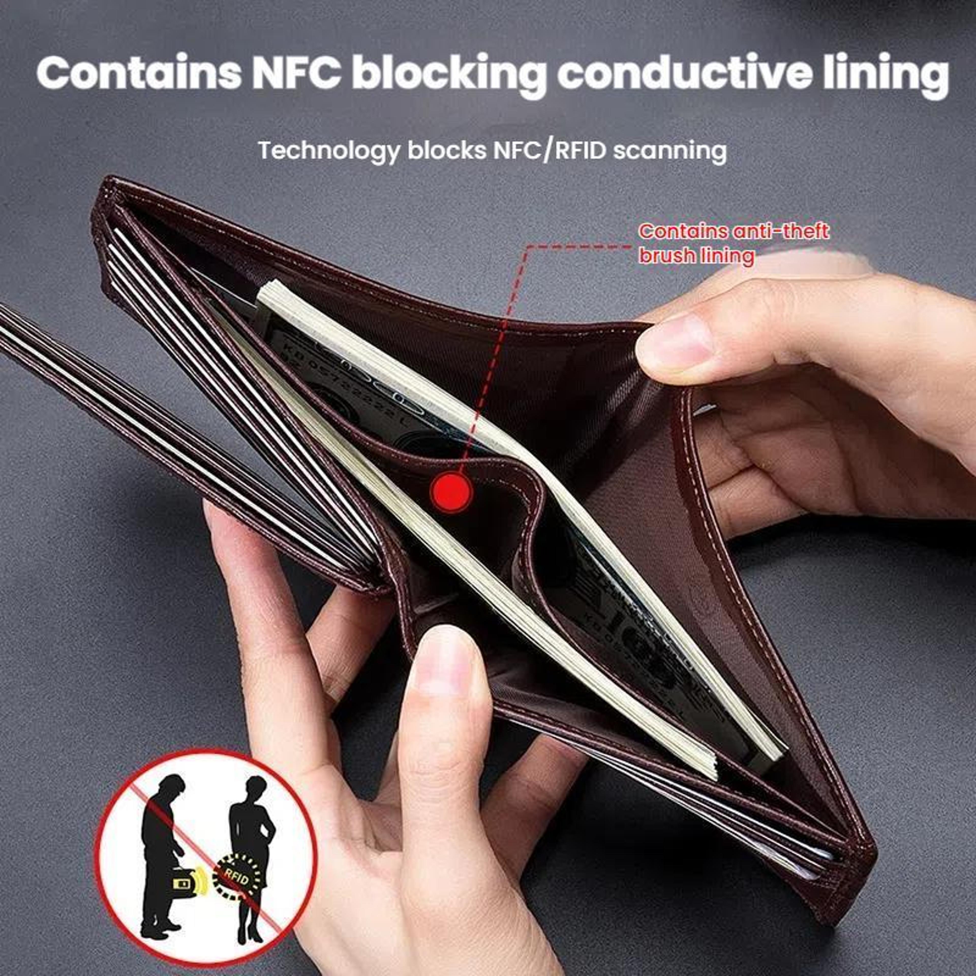 RFID Leather Wallet Top Grain Cowhide MultiCard Organizer Wallet 5