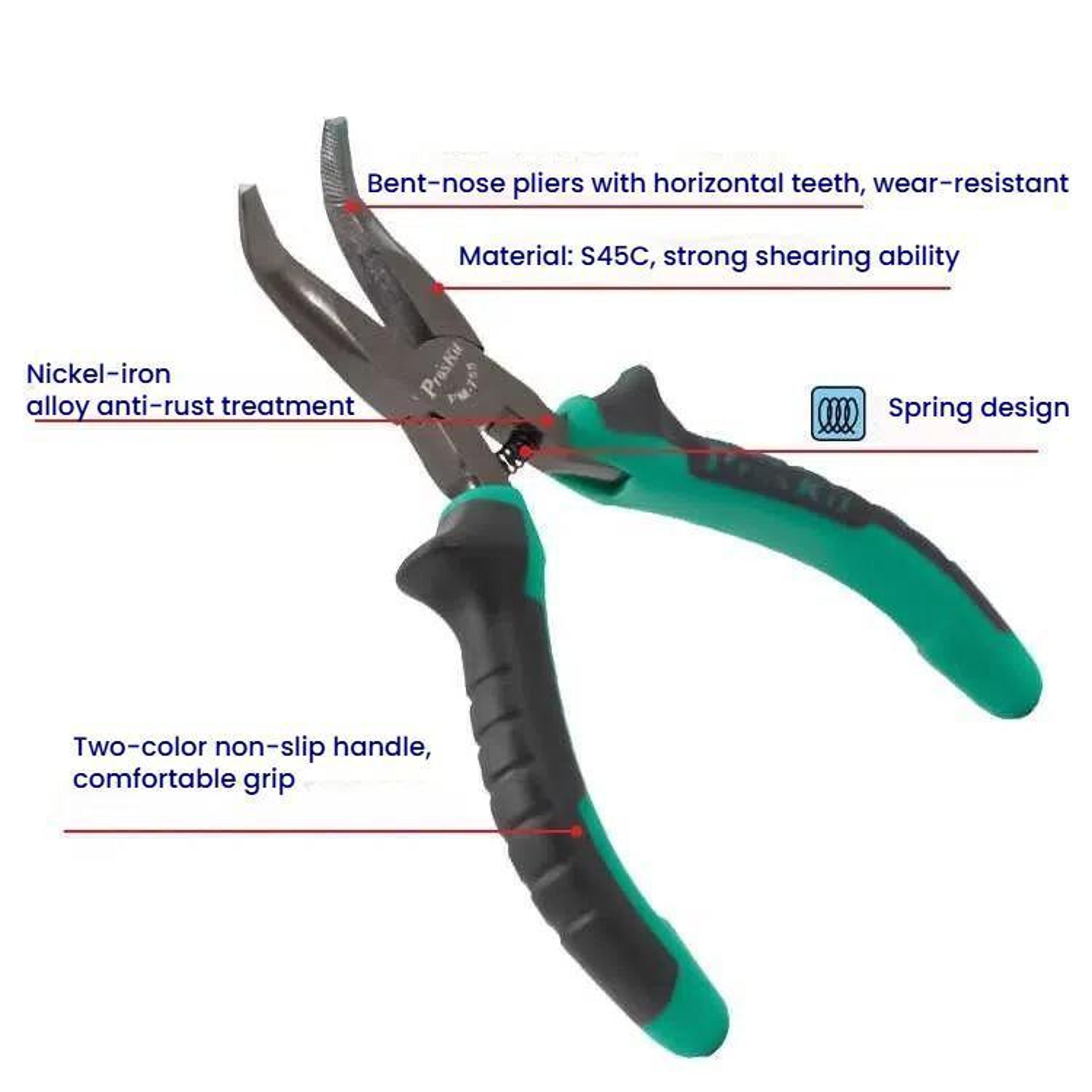 5 Inch Bent Nose Pliers With Precision Wire Cutter For Electronics Repair 3