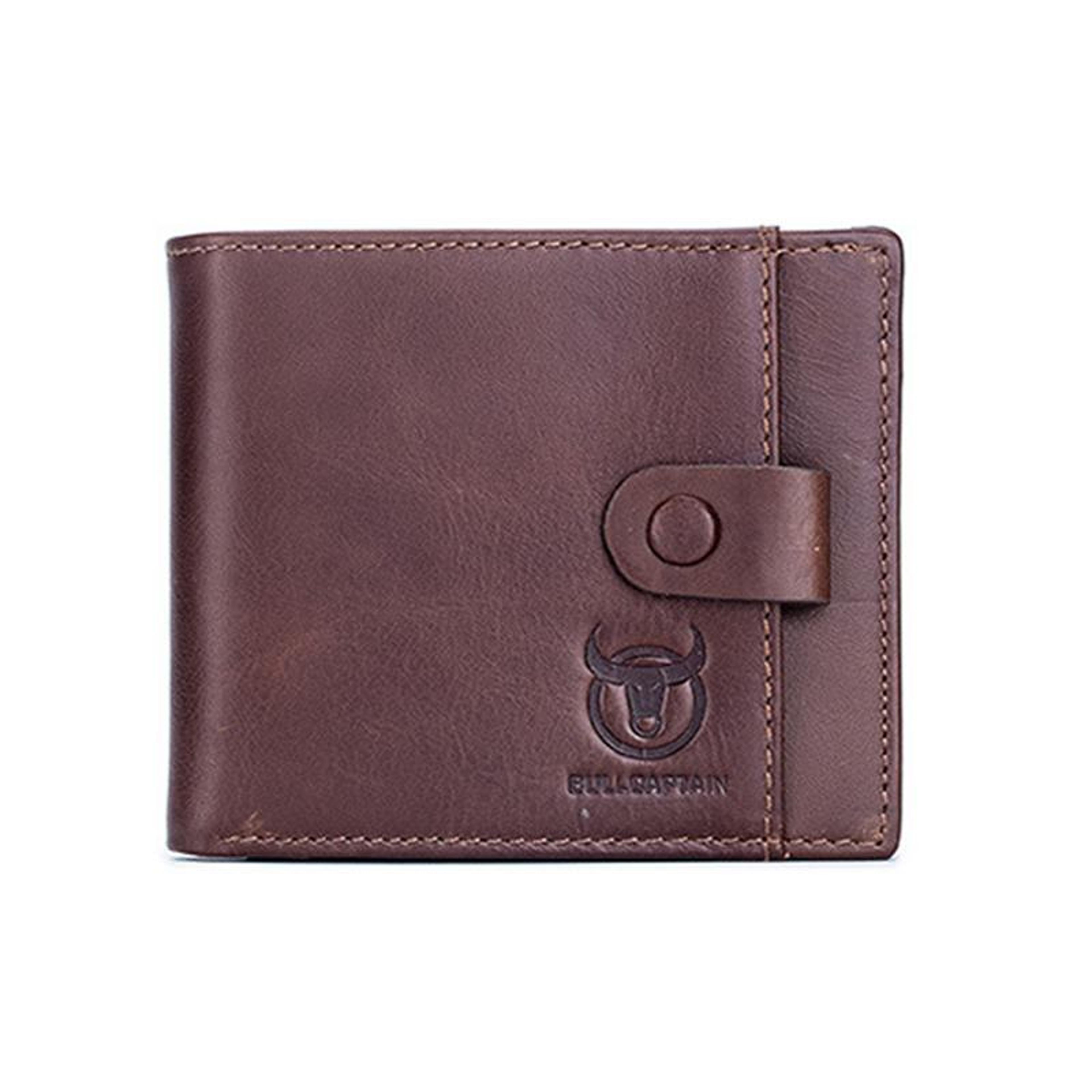 RFID Blocking Genuine Cowhide Wallet With ID Window  MultiCard Storage 9