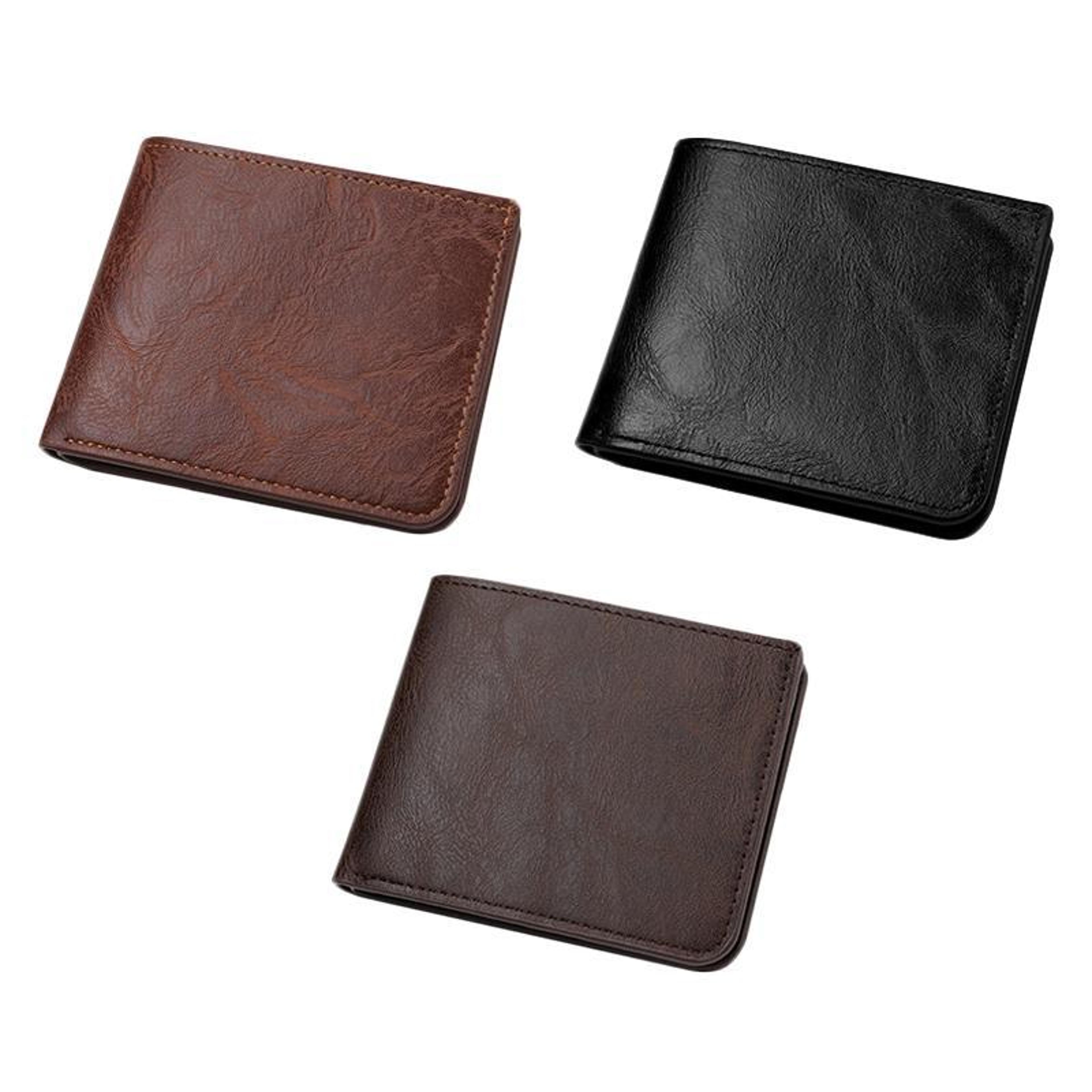 Vintage PU Leather Bifold Wallet For Men With ID Window Card Holder  Zipper Coin Pocket 1