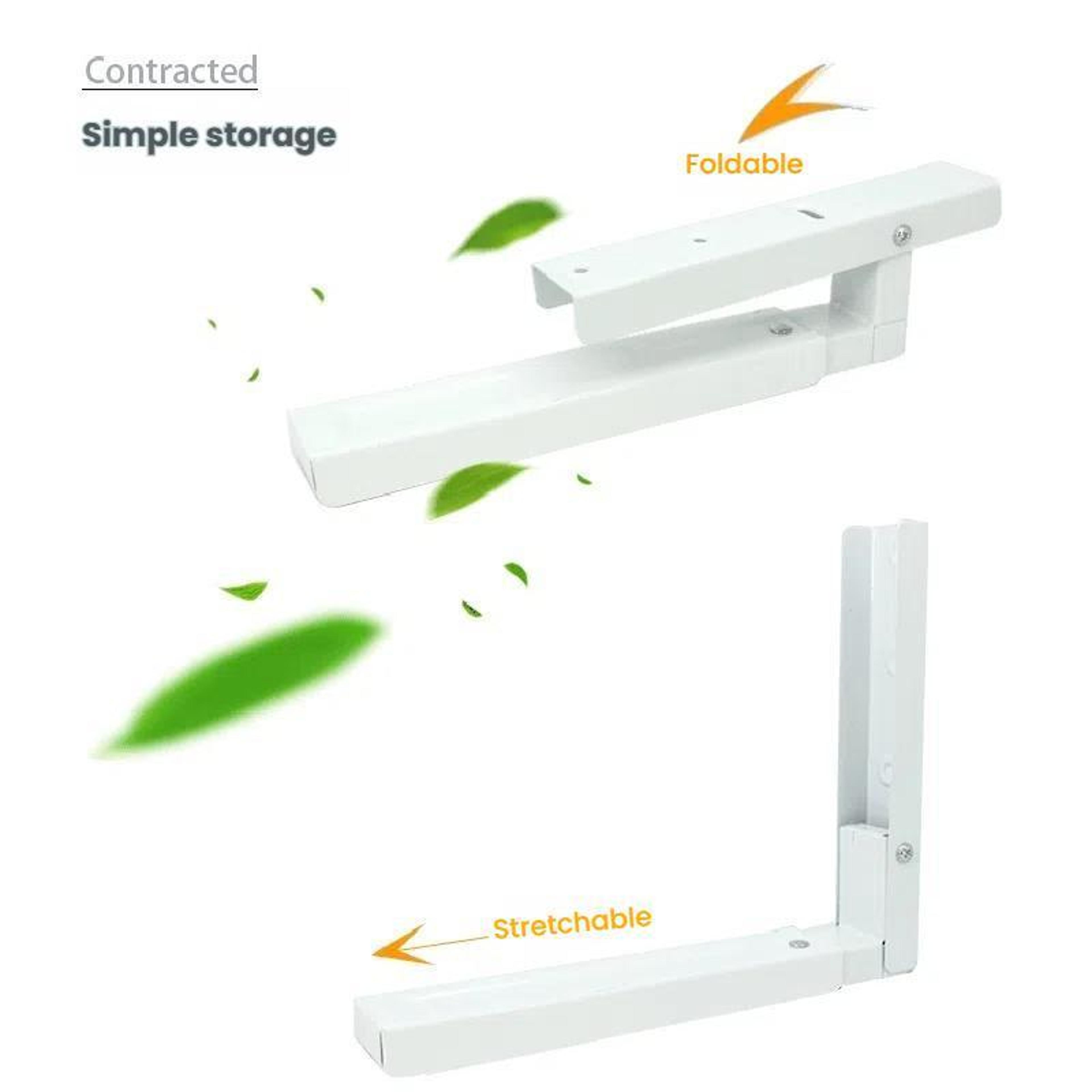 Adjustable Foldable Microwave Wall Mount Brackets Heavy Duty Carbon Steel Shelf Set 4