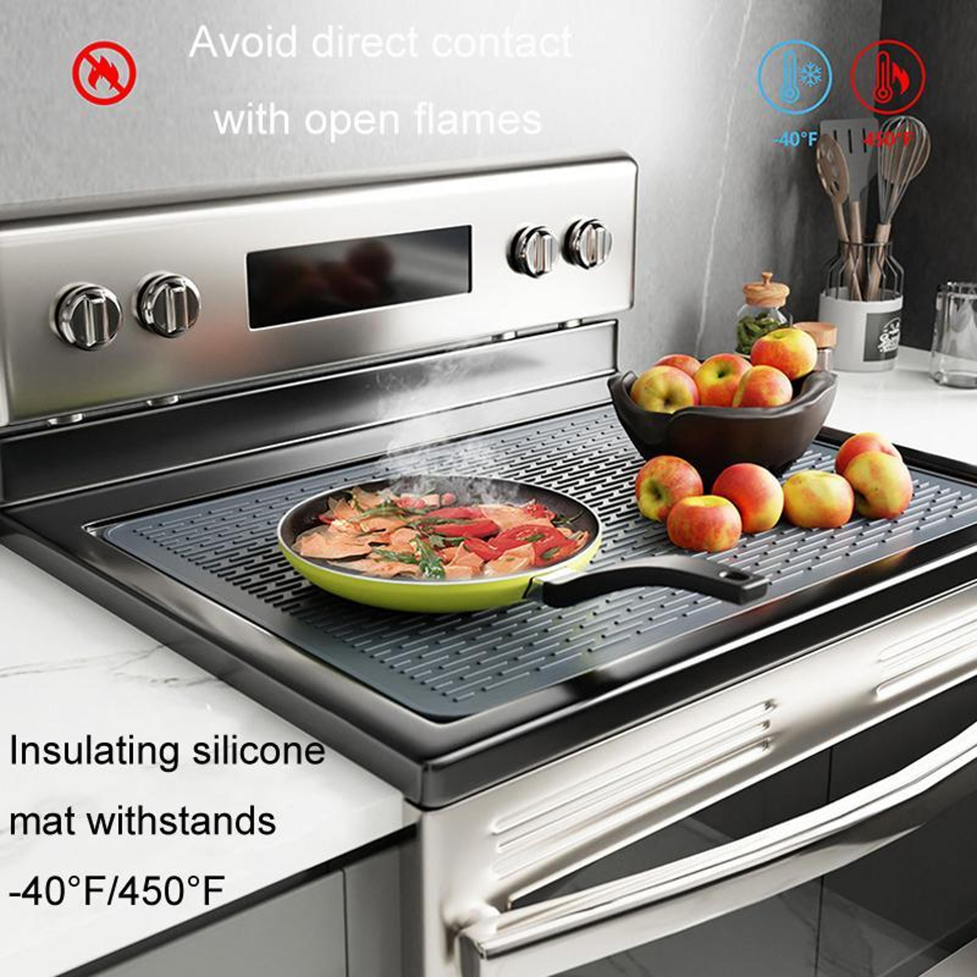 Premium Silicone Sink Mat  Stovetop Protector With Drainage Design 2