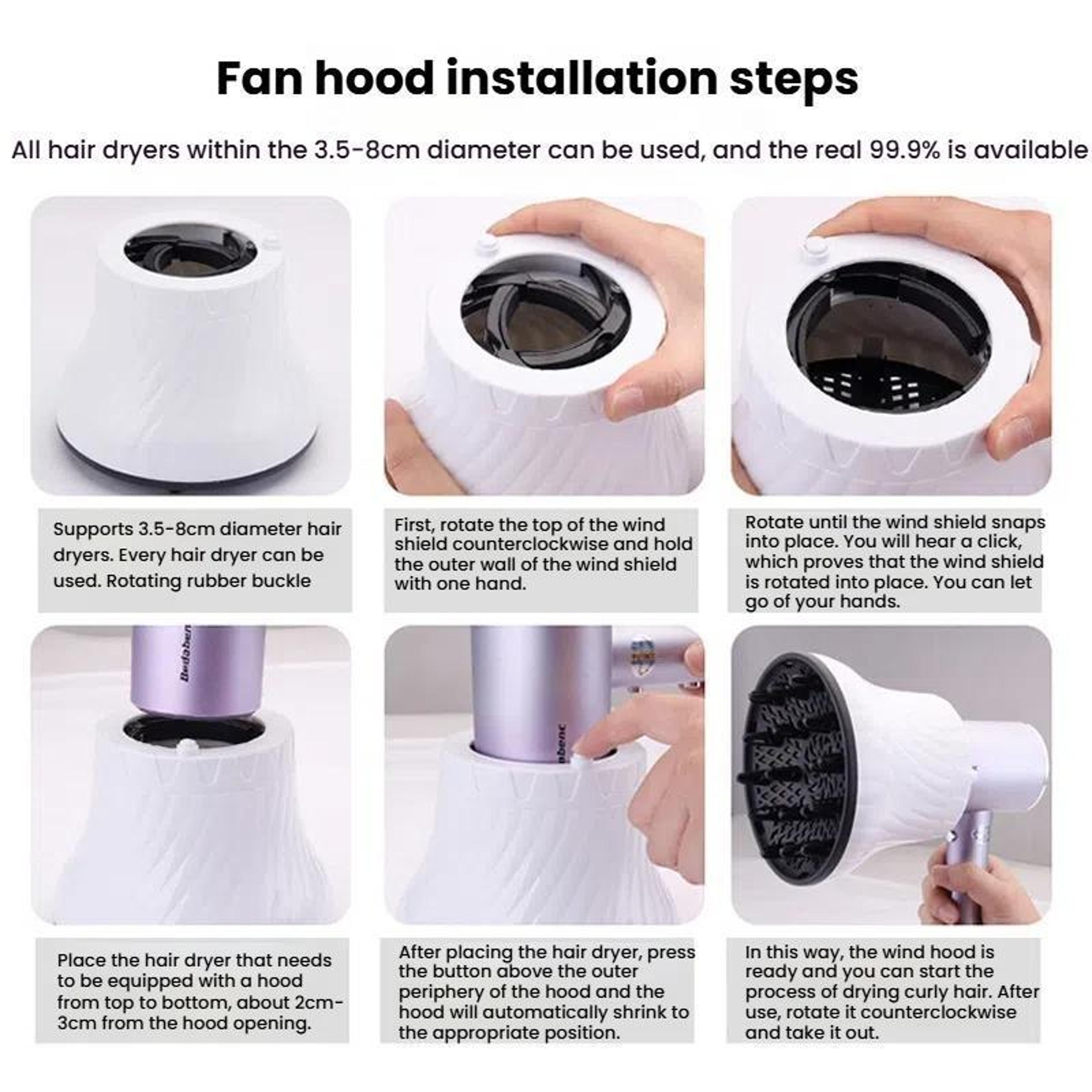 Universal Hair Dryer Diffuser Hood For Fast Drying Curl Definition  FrizzFree Styling 8