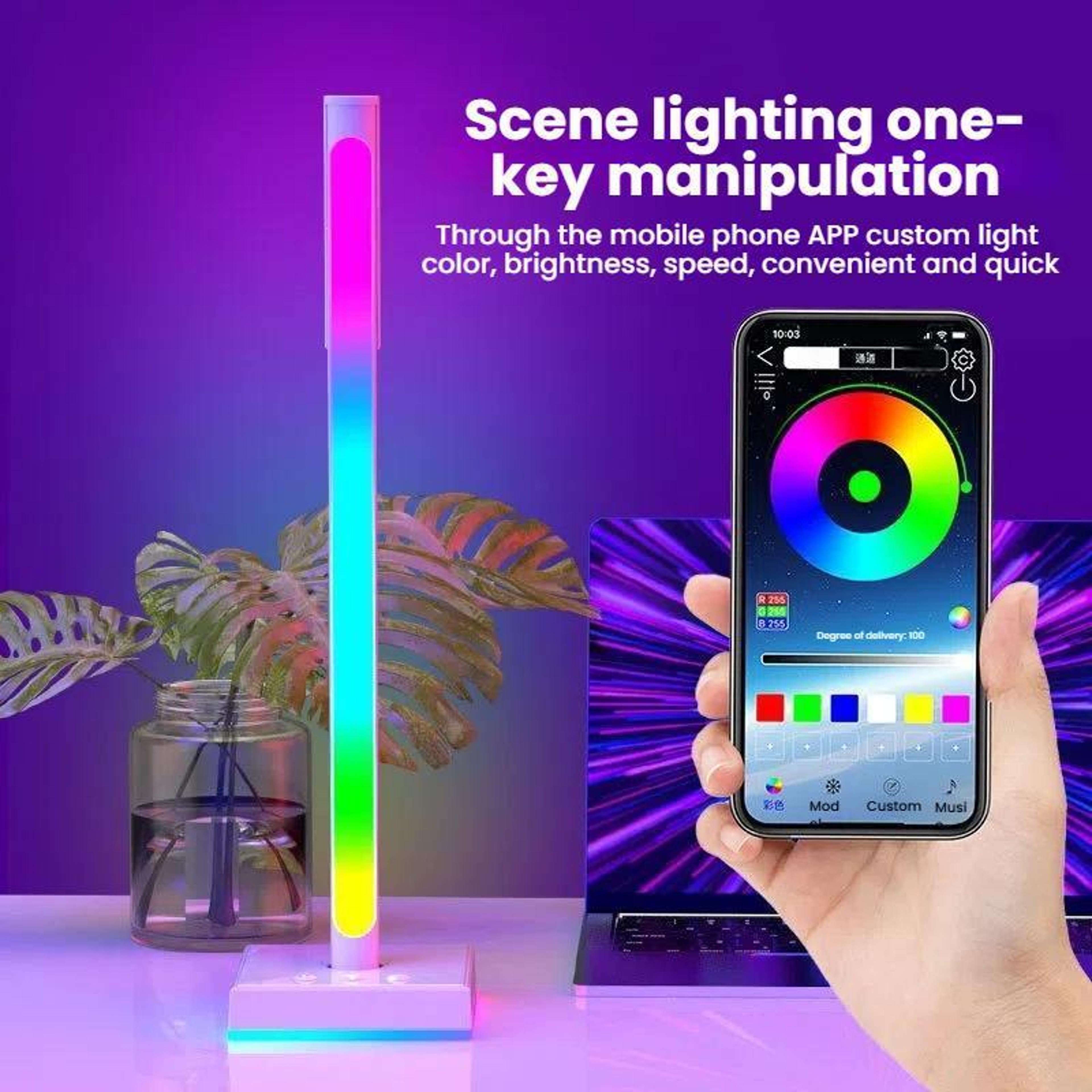 RGB Headphone Stand With Music Sync Ambient Light  Smart Desktop Organizer 5