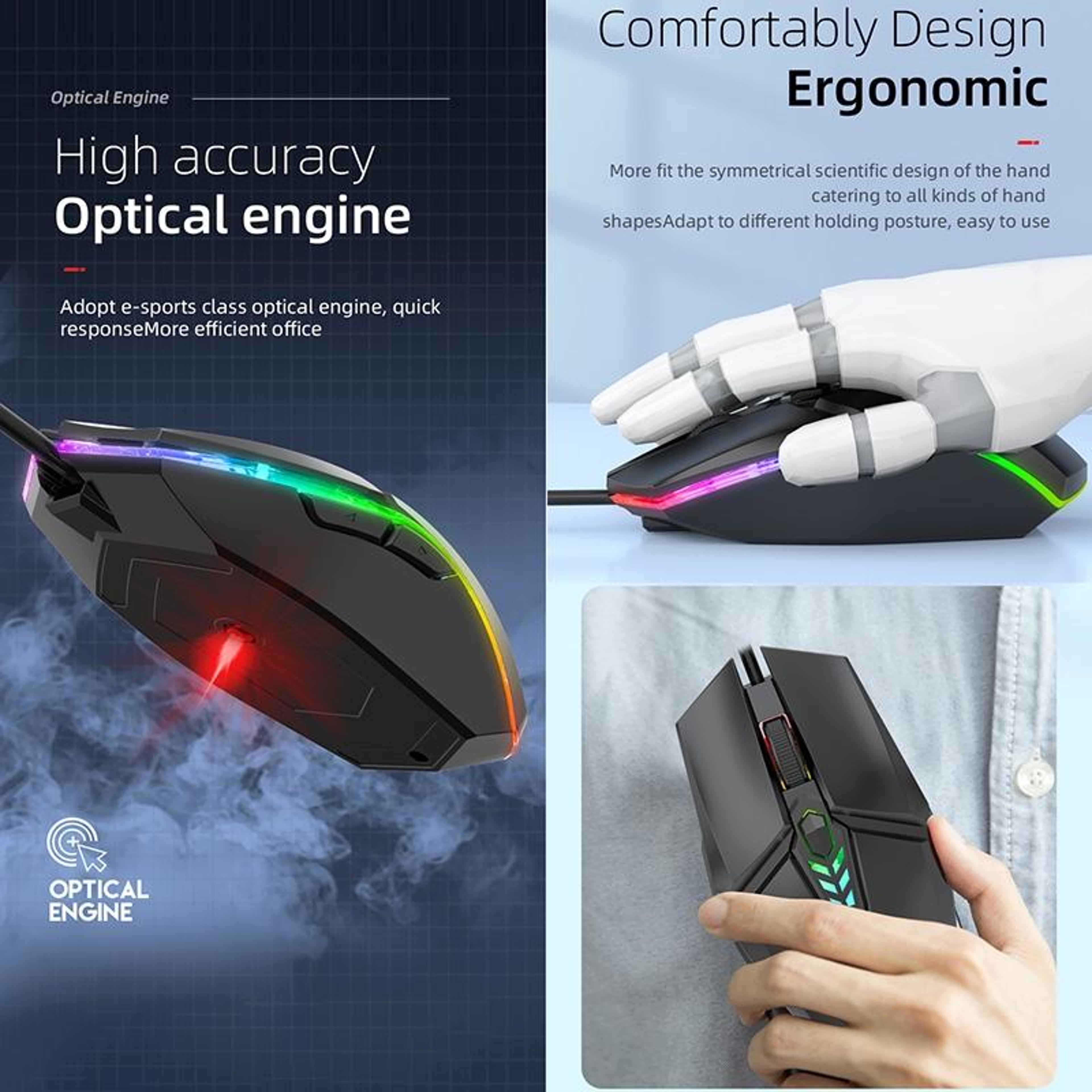 RGB Wired Gaming Mouse With Adjustable DPI  Ergonomic Comfort 3