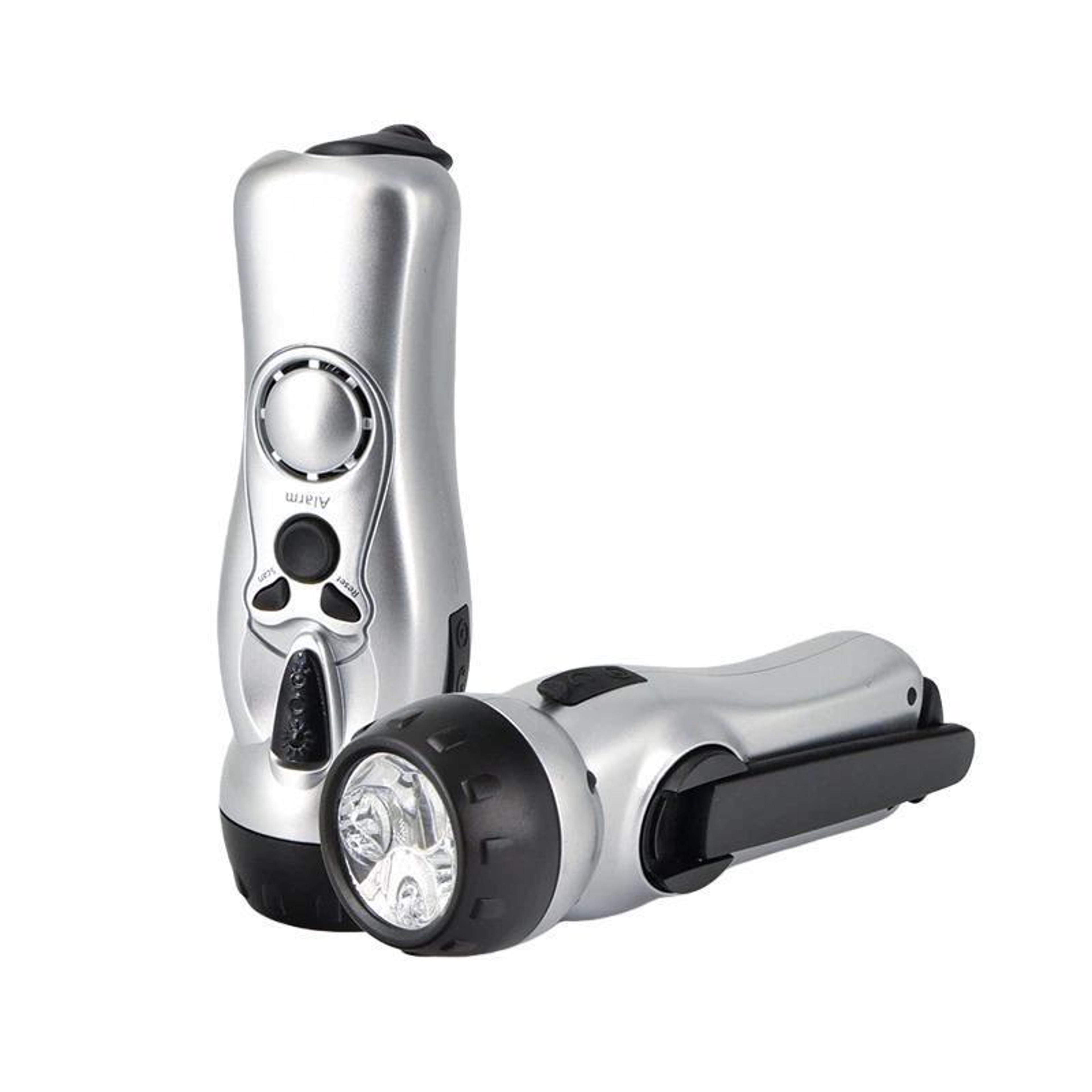 survival hand crank emergency radio flashlight with power bank & sos alarm
