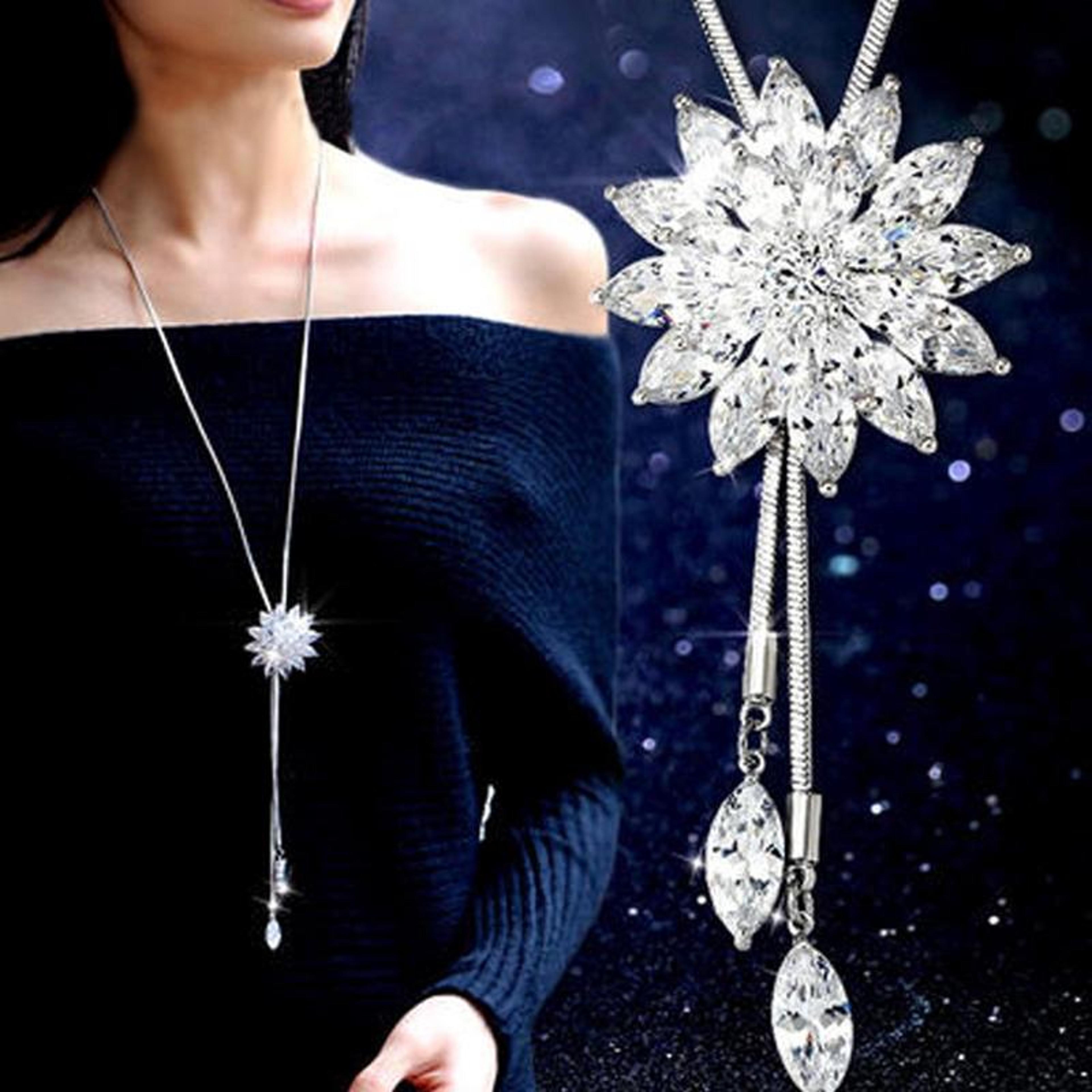 Elegant Floral Statement Necklace For Dresses  Parties 3