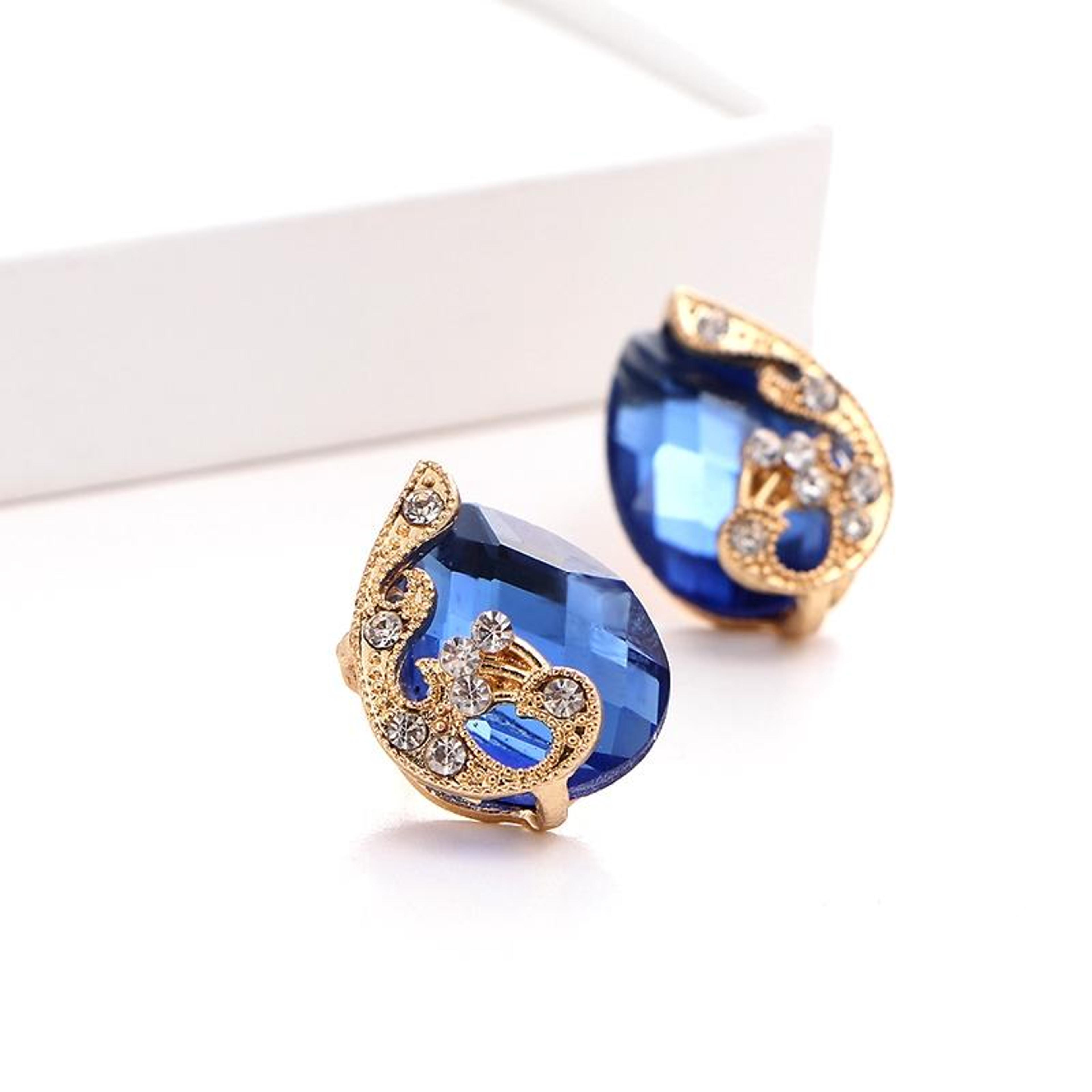 Elegant Peacock Crystal Jewelry Set For Women Necklace Earrings Ring Gift Set 2