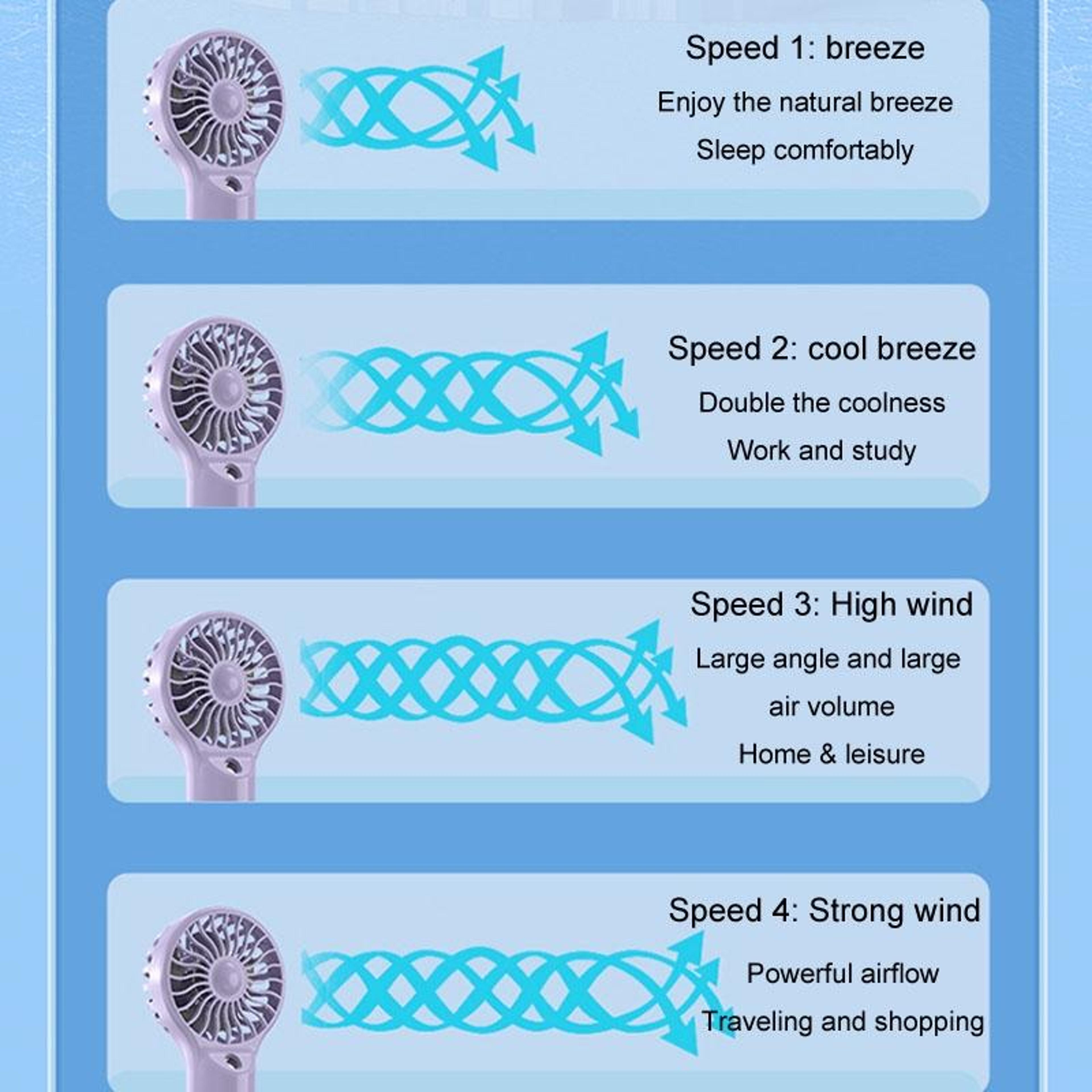 Portable Handheld Misting Fan USB Rechargeable Personal Cooling Fan 2