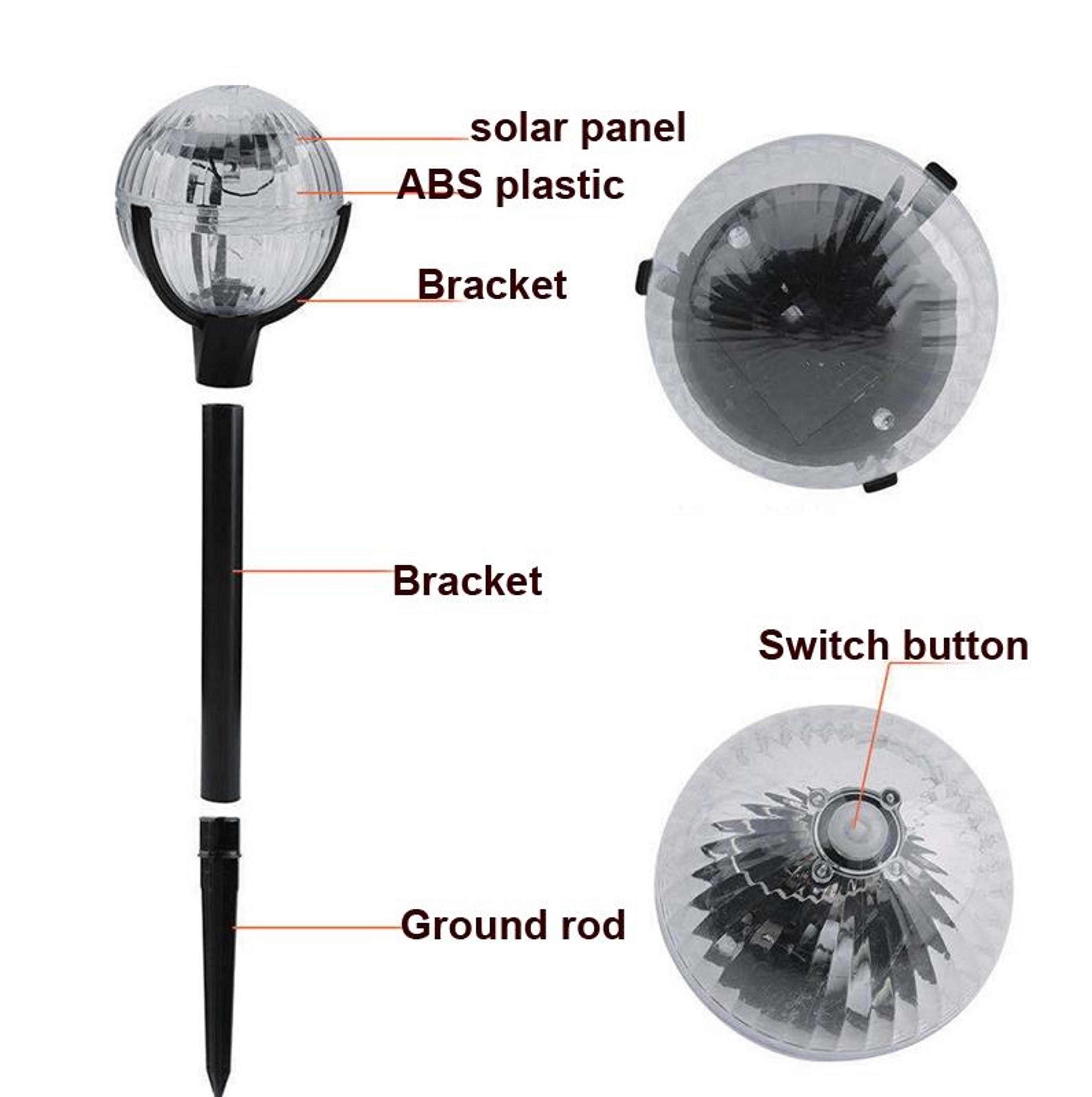 Solar Magic Globe LED Lawn Light Color Changing Waterproof Garden Stake Light 2